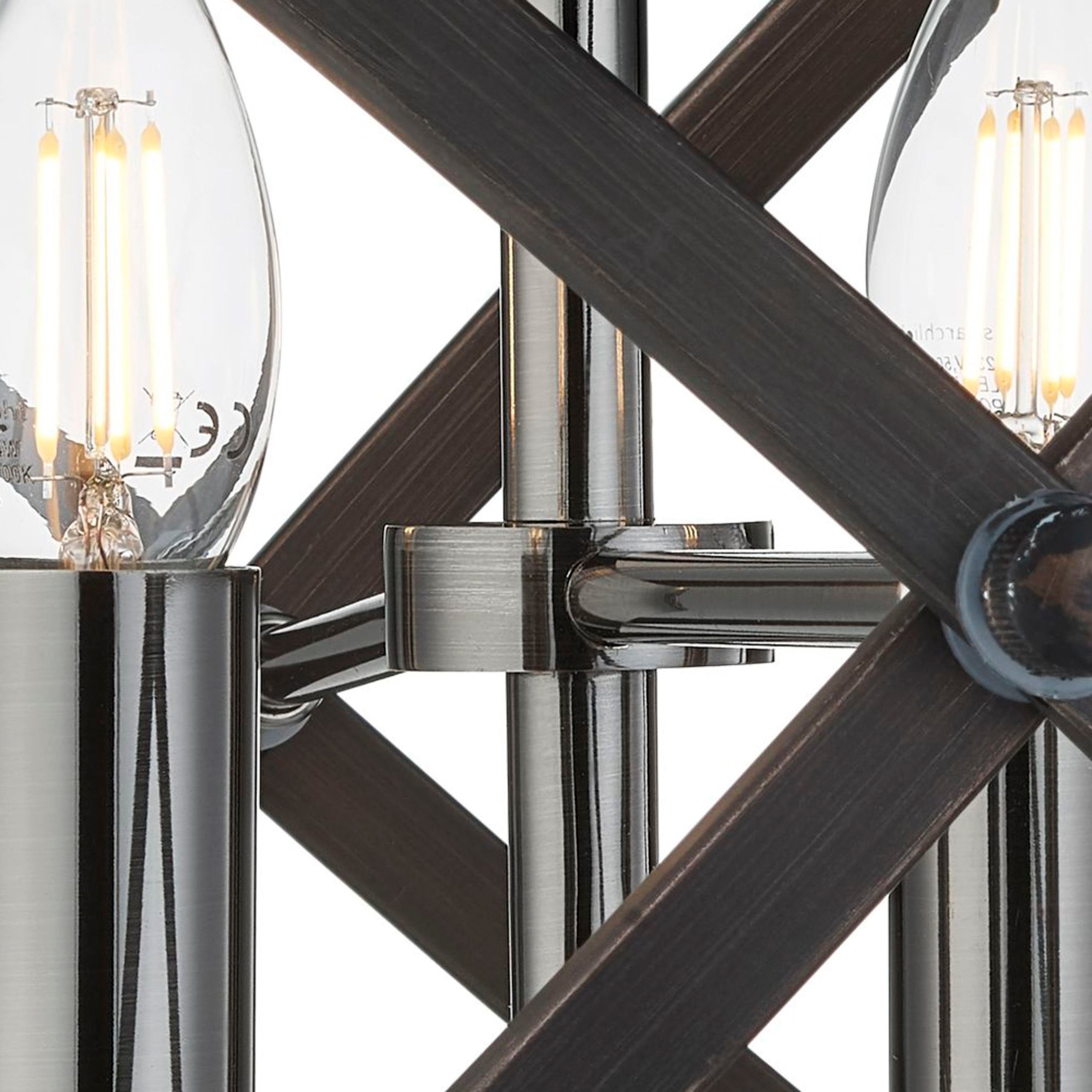 Searchlight Harding 4 Light Semi-Flush Ceiling Light - Pewter
