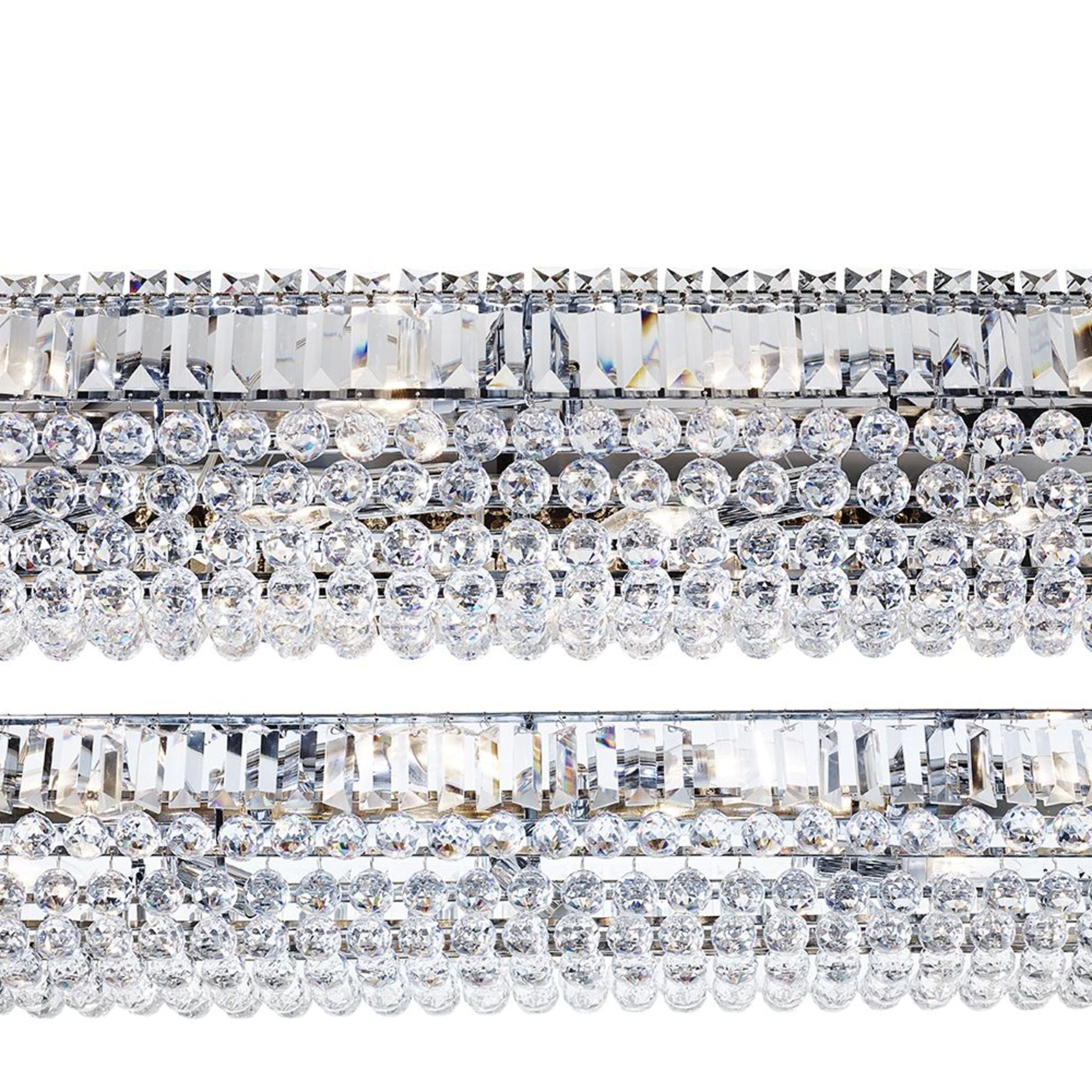 Searchlight Vivian 26 Light Pendant - Chrome, Crystal Trim & Ball Drops
