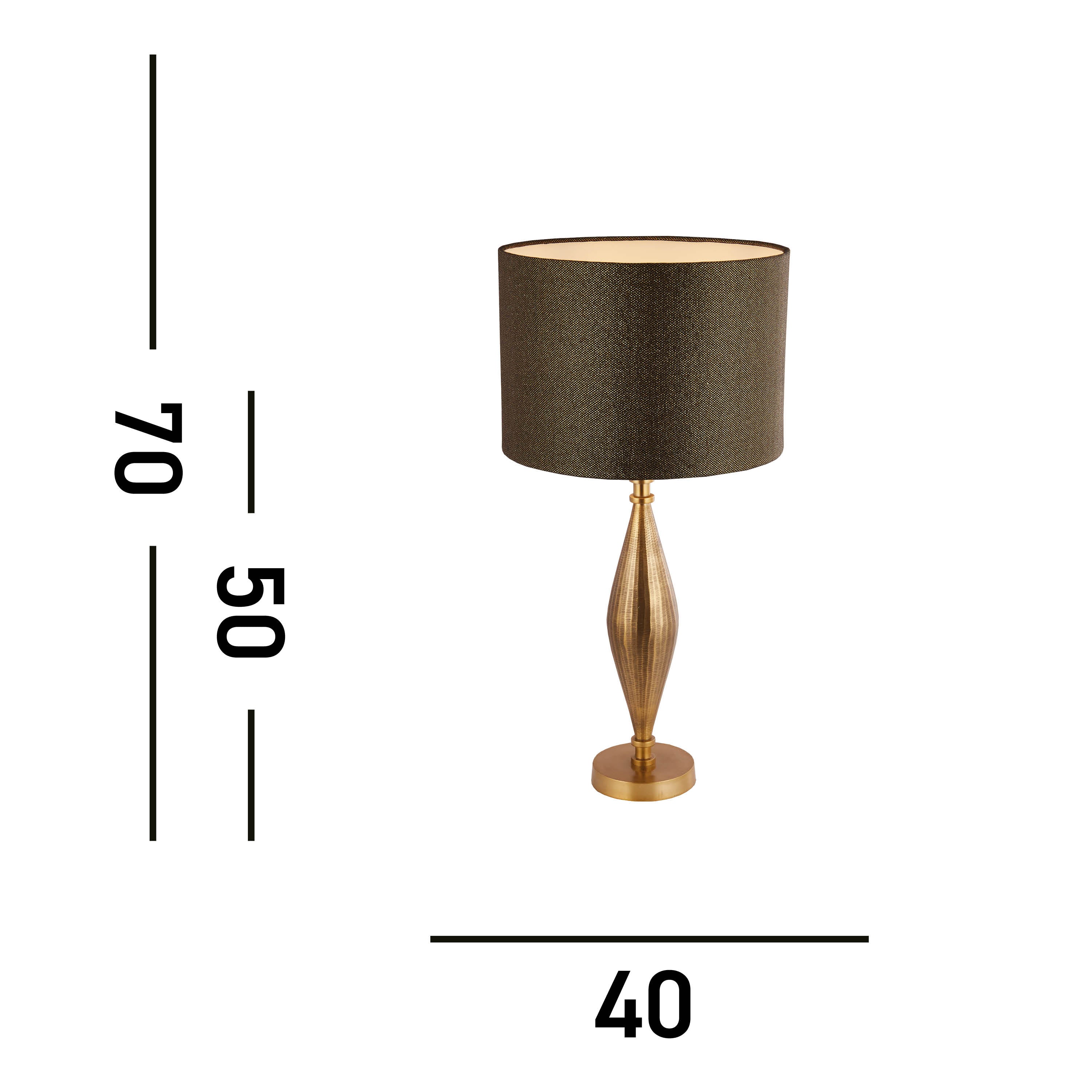 Searchlight Regent Table Lamp Base - Antique Brass - Base Only