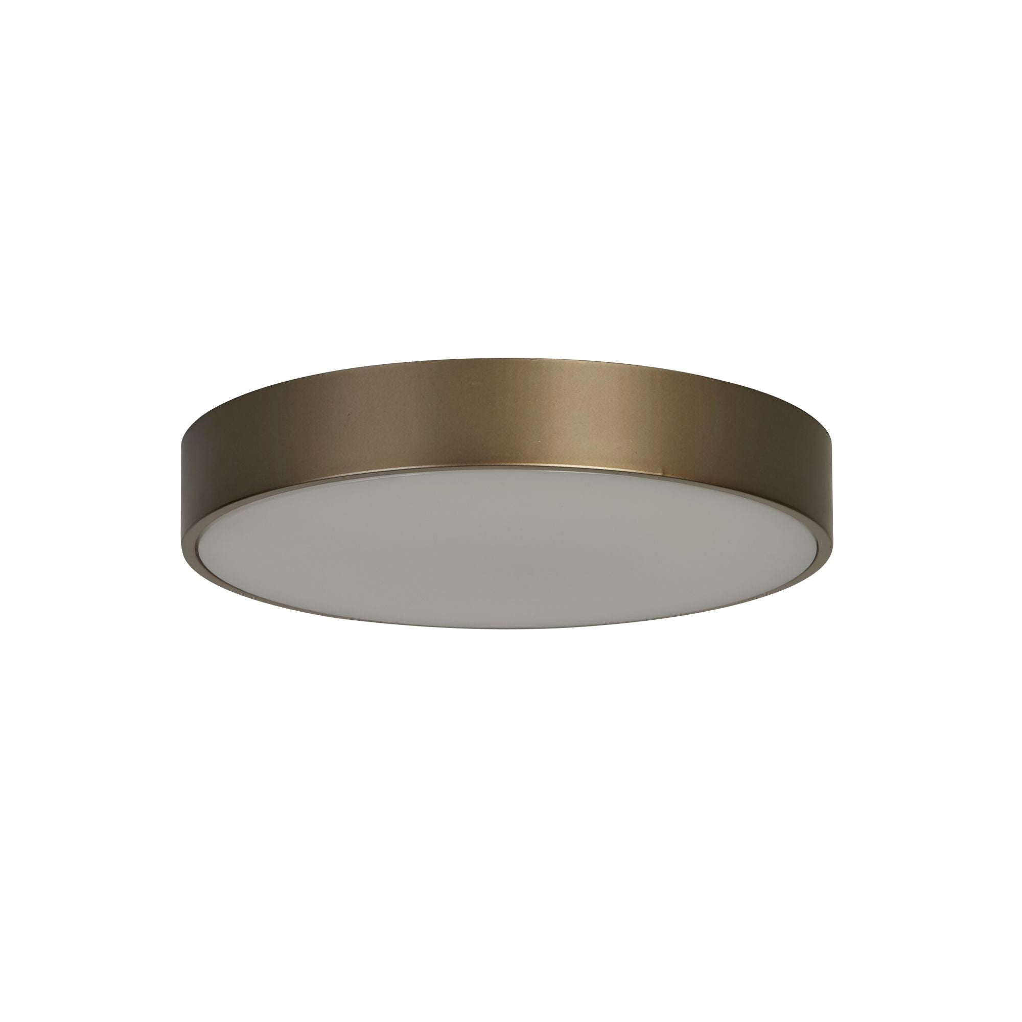 Searchlight Palma LED flush ceiling light in bronze, alternate angle showing the white diffuser