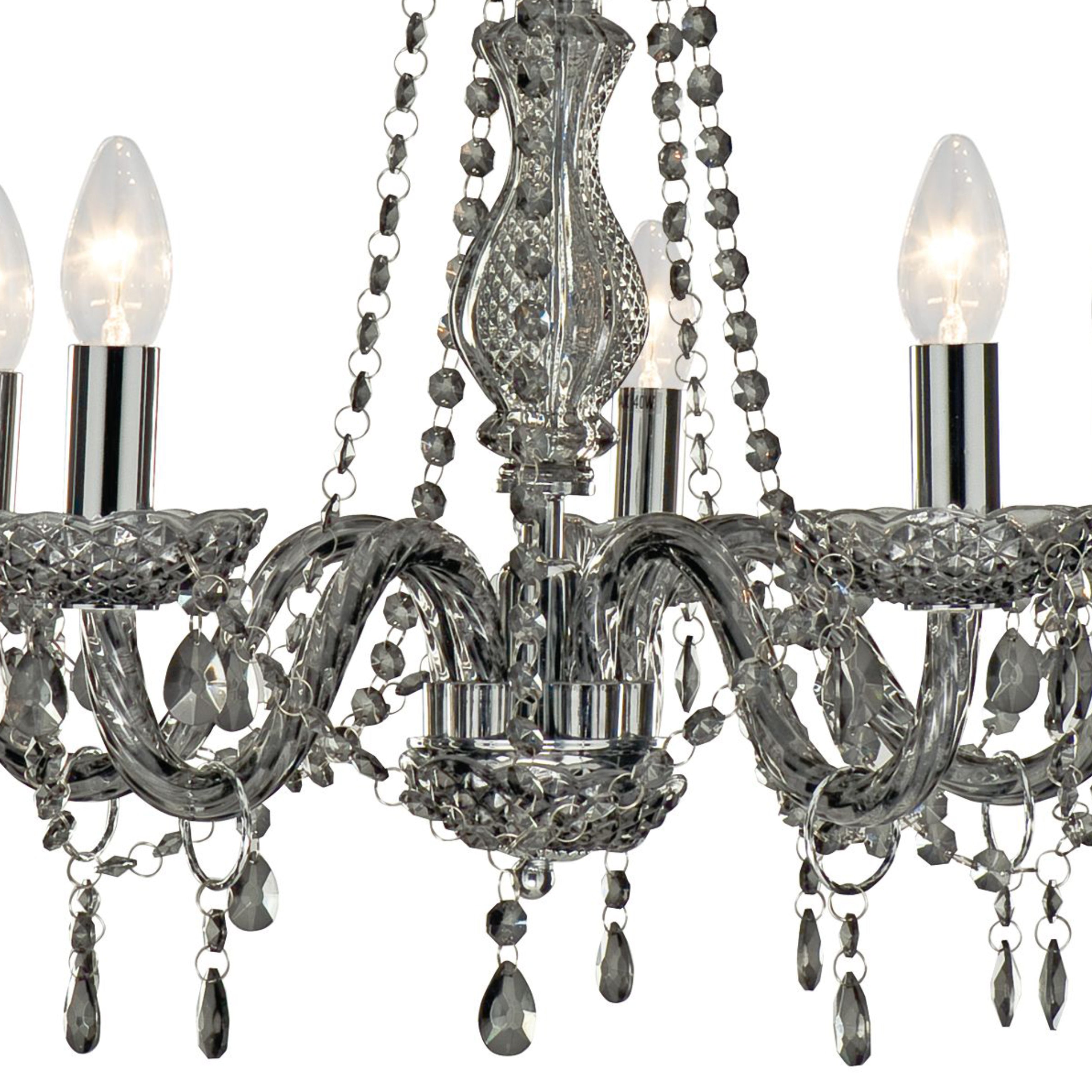 Searchlight Maple 5 Light Pendant - Smoked Grey Glass