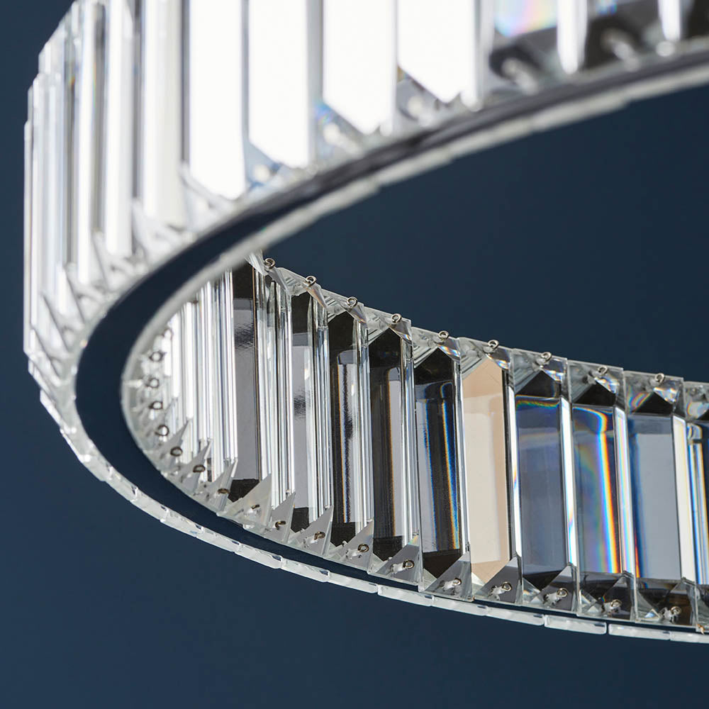 Utopia Sabo LED Ring Pendant - Clear Crystal Glass