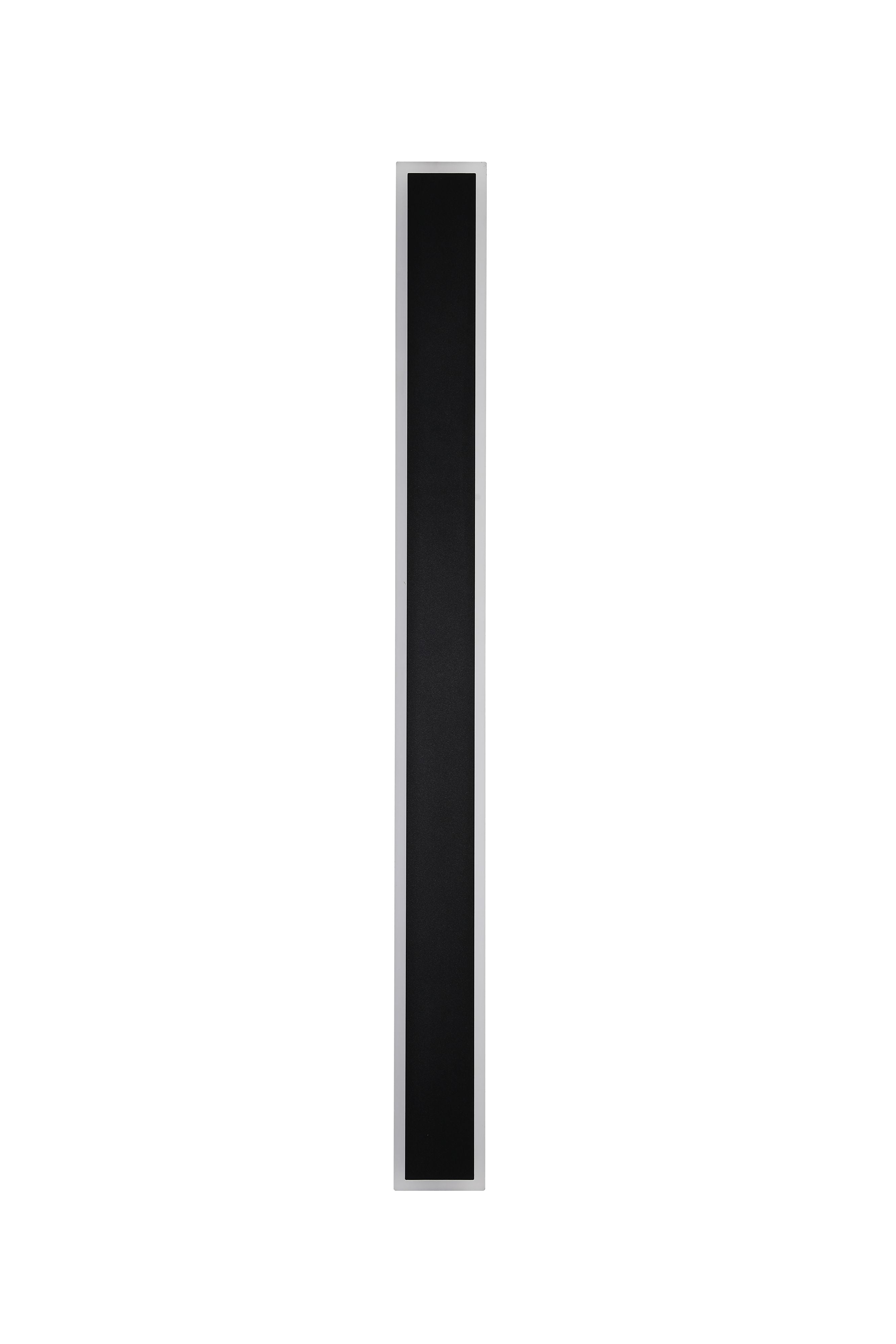 Searchlight Bordo II Square 900mm black LED outdoor wall light, unlit, studio shot showing the sand black finish and acrylic diffuser panel