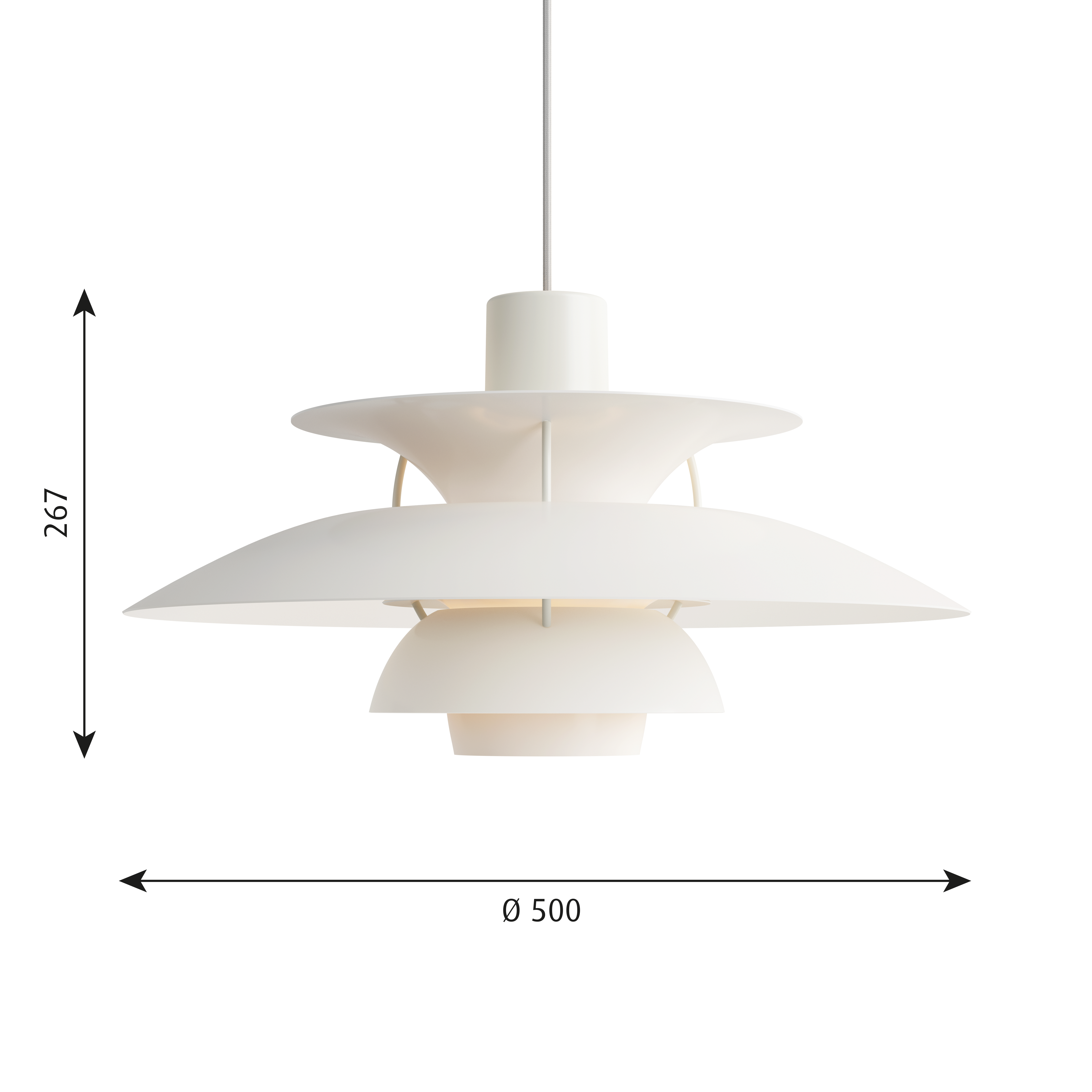 Louis Poulsen PH 5 Pendant Light - White Collection