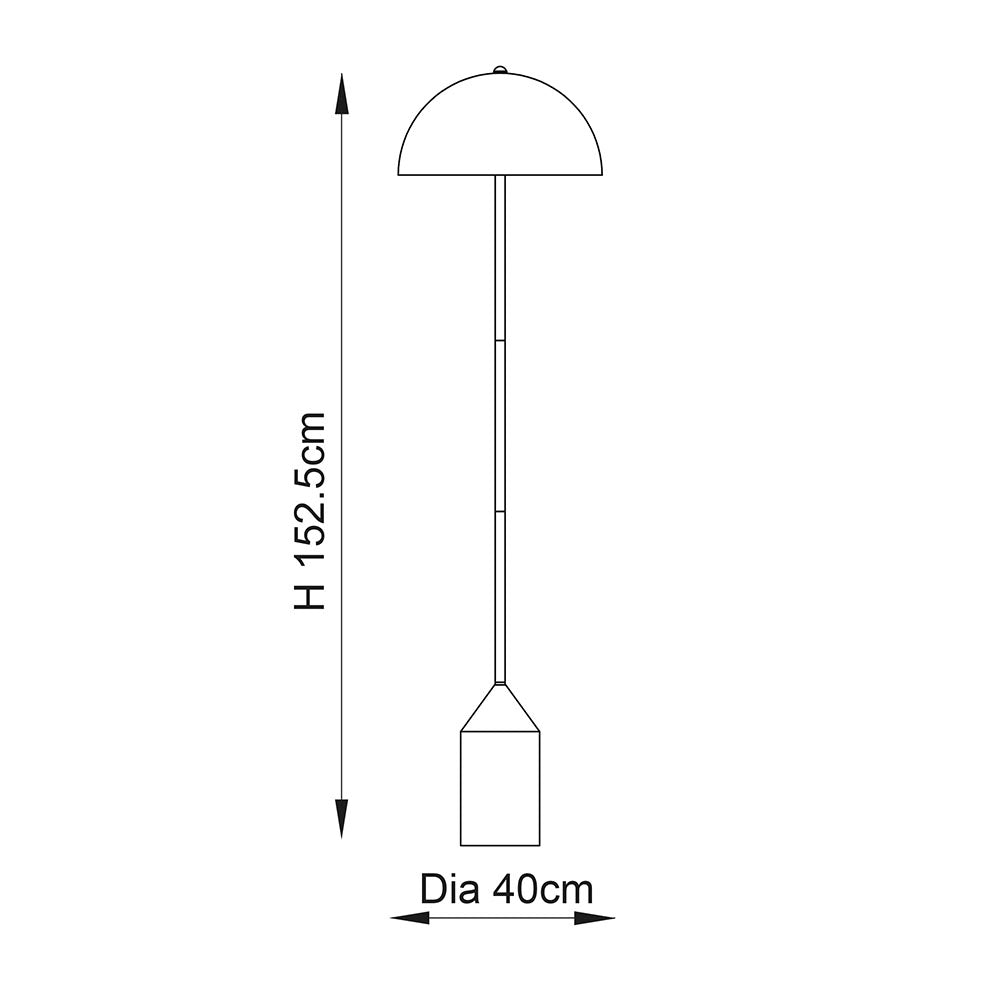 Endon Nova Single Light Floor Lamp - Antique Brass Plate & Gloss White