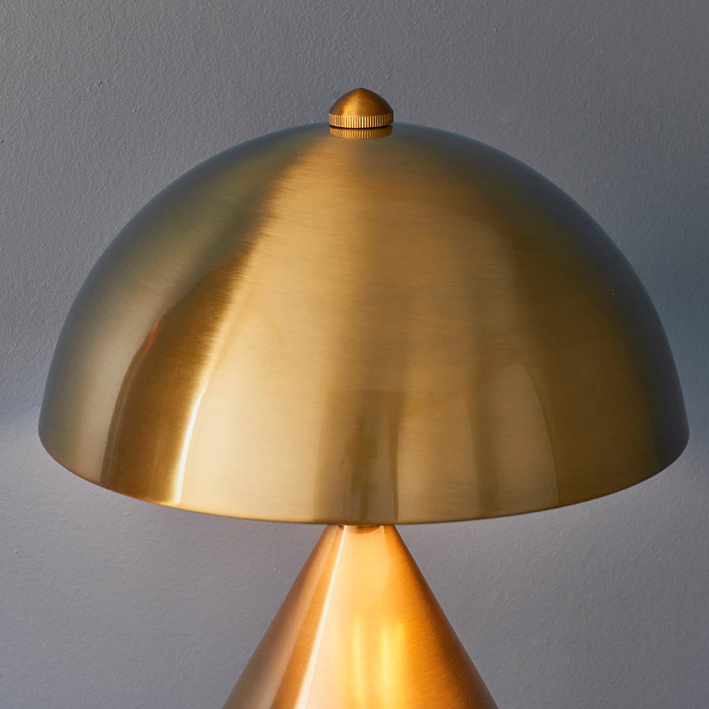 Endon Nova Single Light Table Lamp - Antique Brass Plate & Gloss White