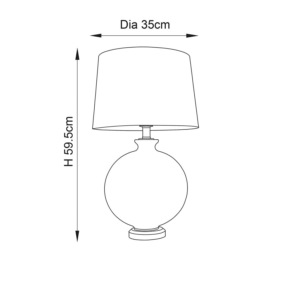 Endon Gideon Single Light Table Lamp - Clear Glass & Antique Brass Plate