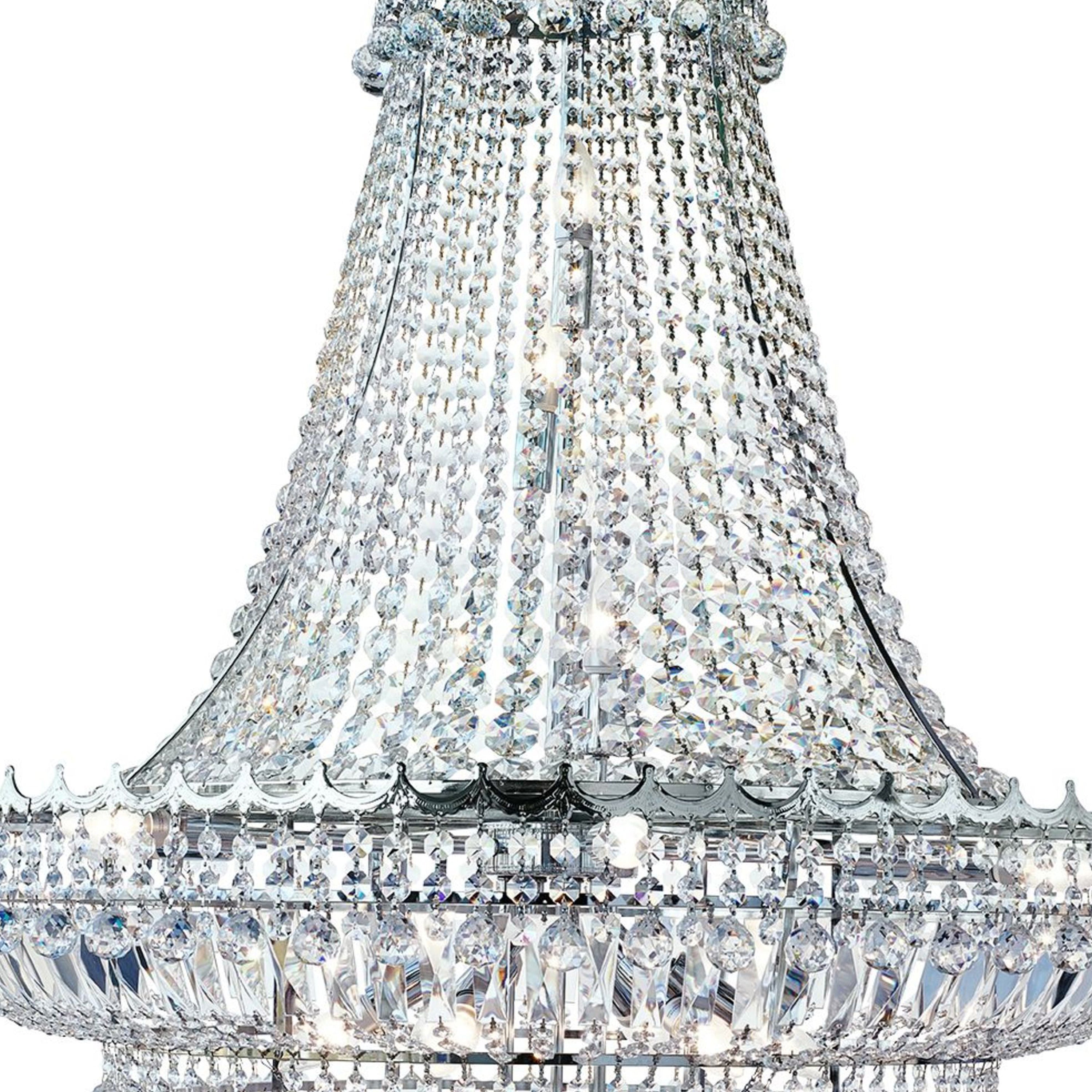 Searchlight Villas 19 Light Chandelier - Chrome Metal & Crystal