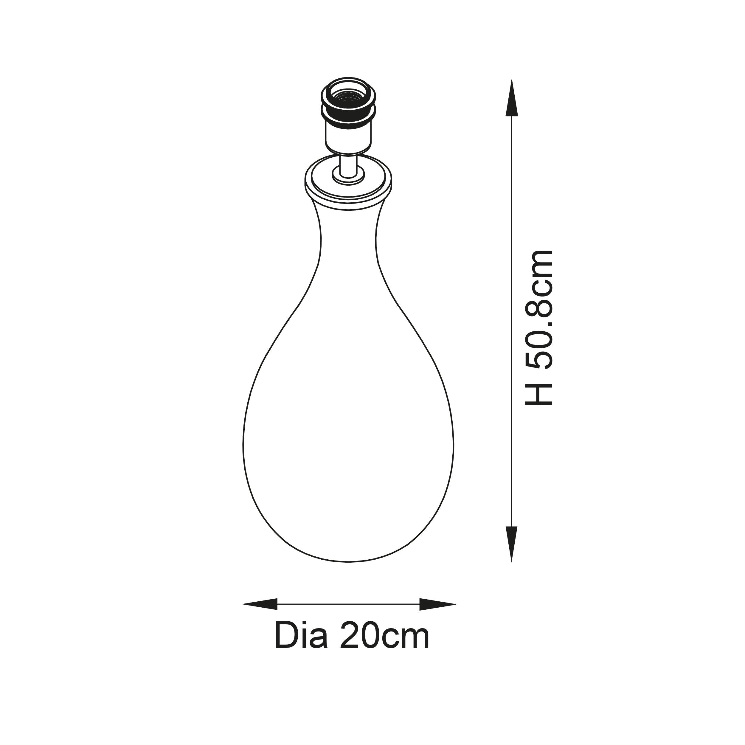 Endon Merula Table Lamp - Glass - Base Only - 51cm Tall