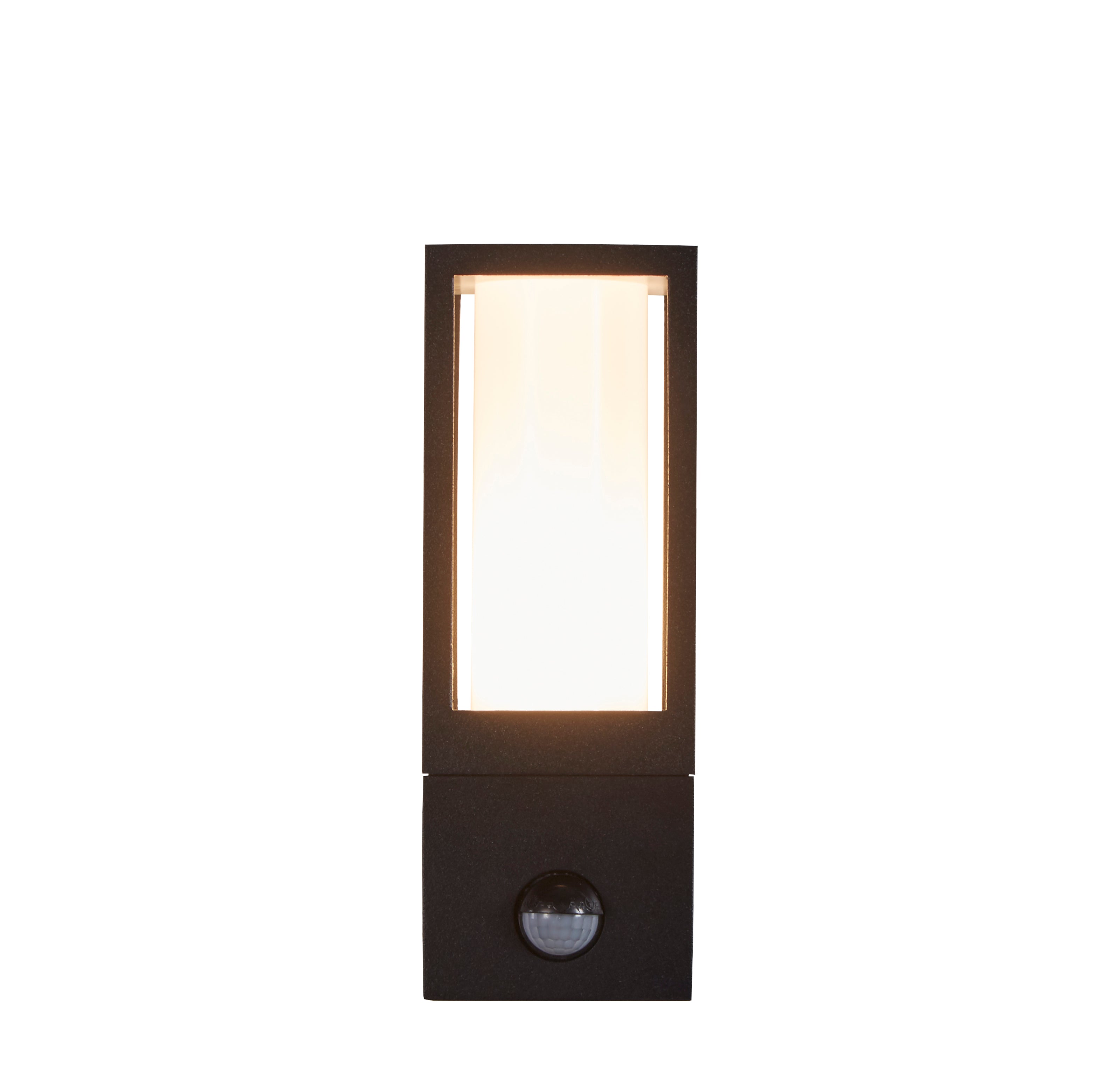 Searchlight Badminton Outdoor Wall Light with PIR - Black & White Polycarbonate