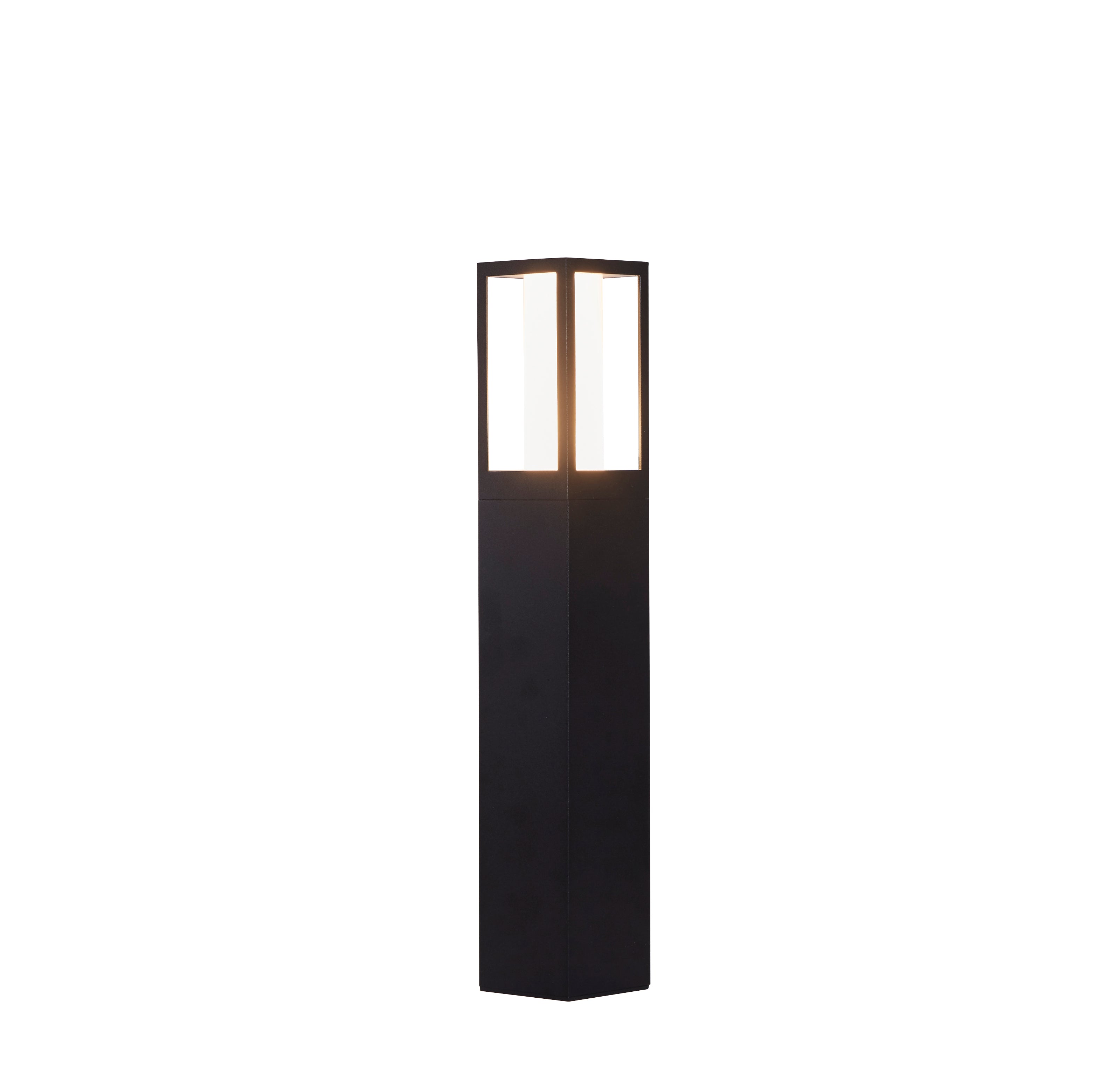 Searchlight Badminton 450mm Outdoor Post - Black & Matt White Polycarbonate
