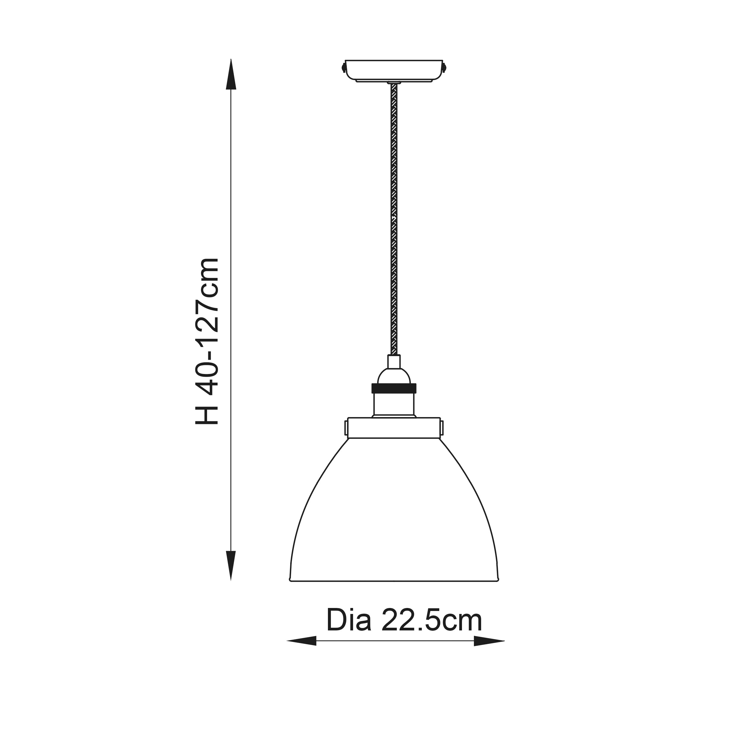 Endon Hansen Single Light Pendant - Brushed Silver Paint & Clear Glass