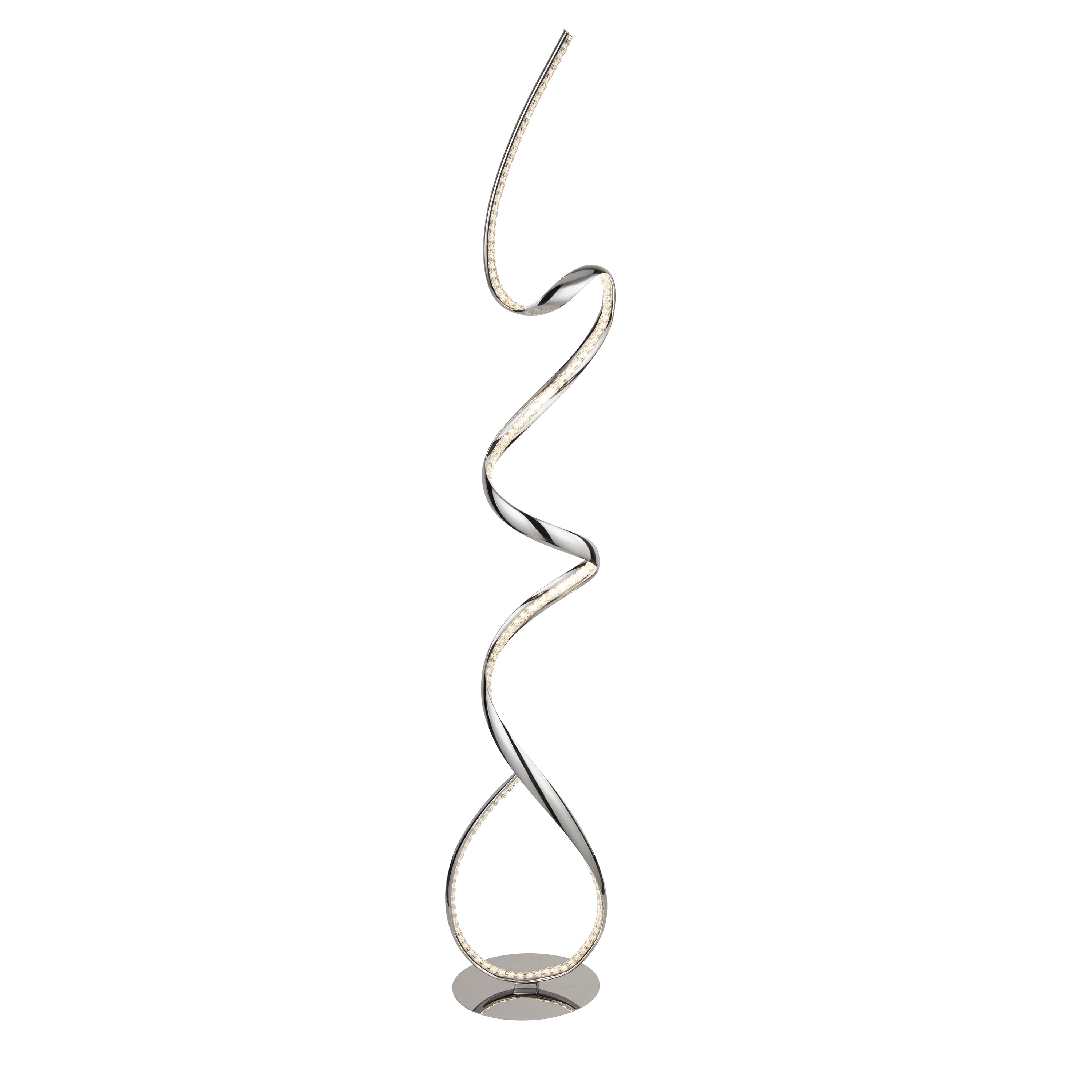 Searchlight Tennyson LED Floor Lamp - Chrome & Clear Crystal