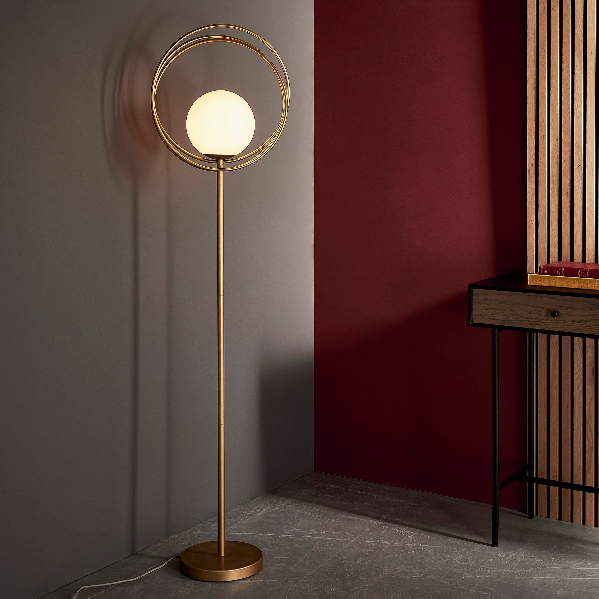 Endon Saturn Floor Lamp - Brushed Gold