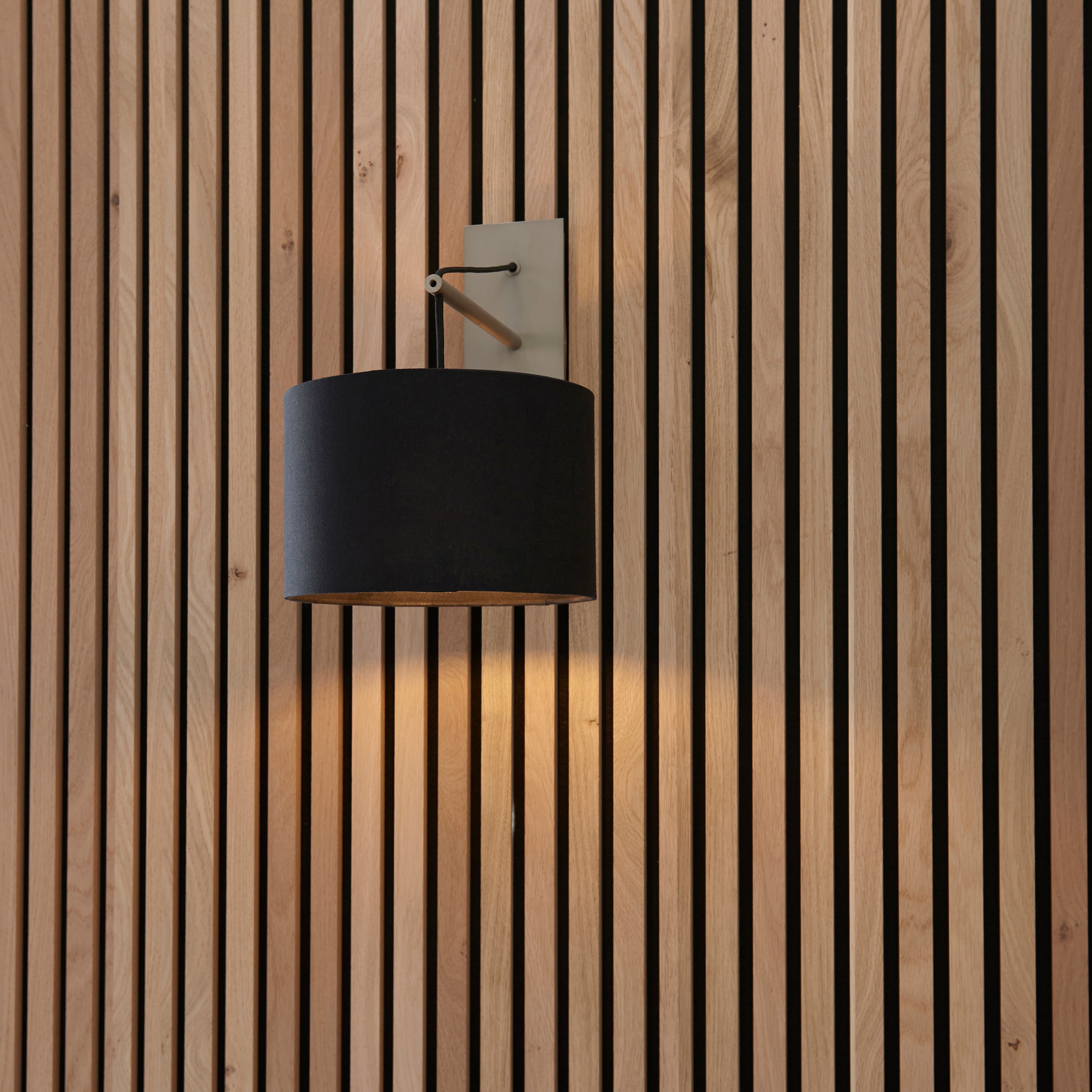 Endon Point Wall Light - Matt Nickel And Black Shade