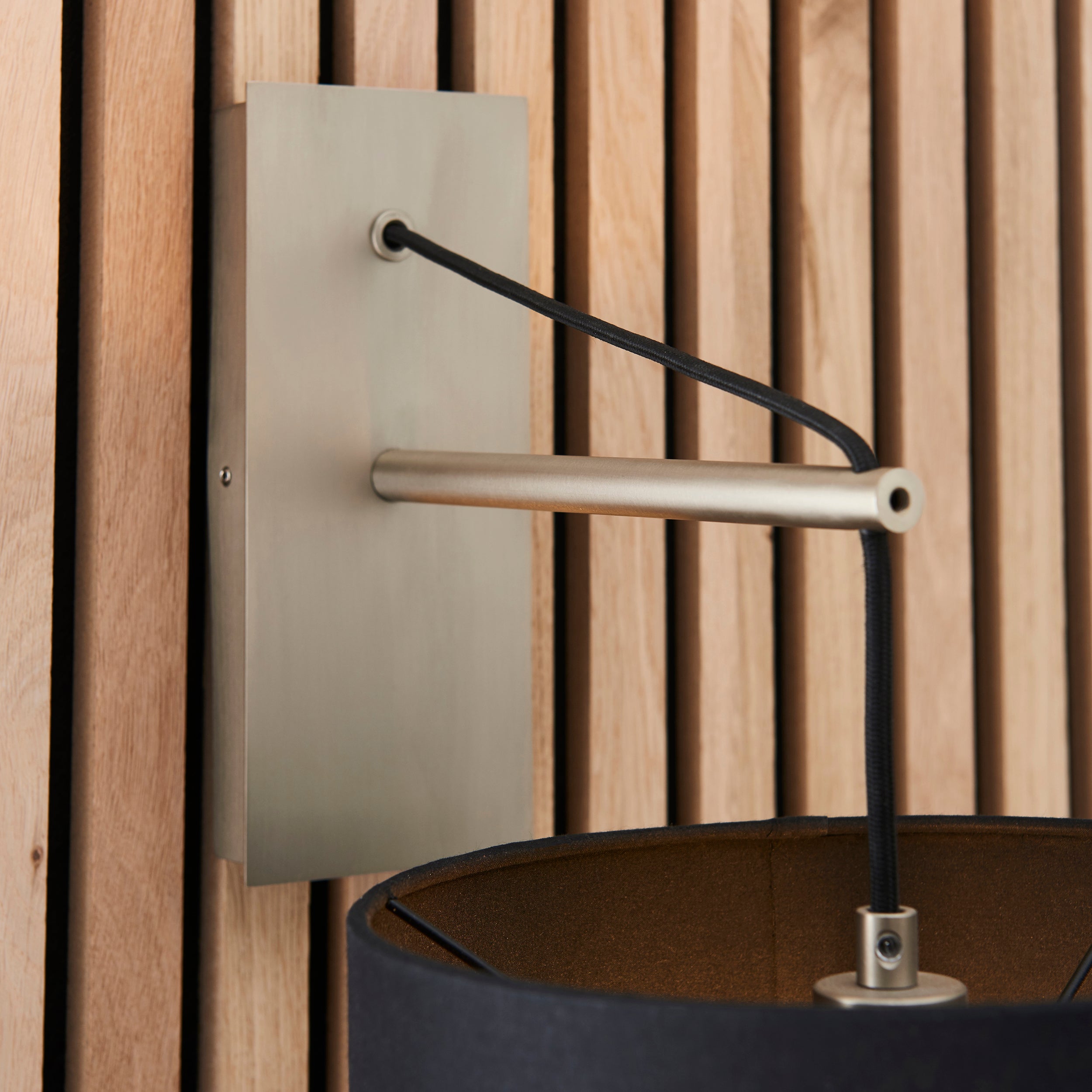 Endon Point Wall Light - Matt Nickel And Black Shade