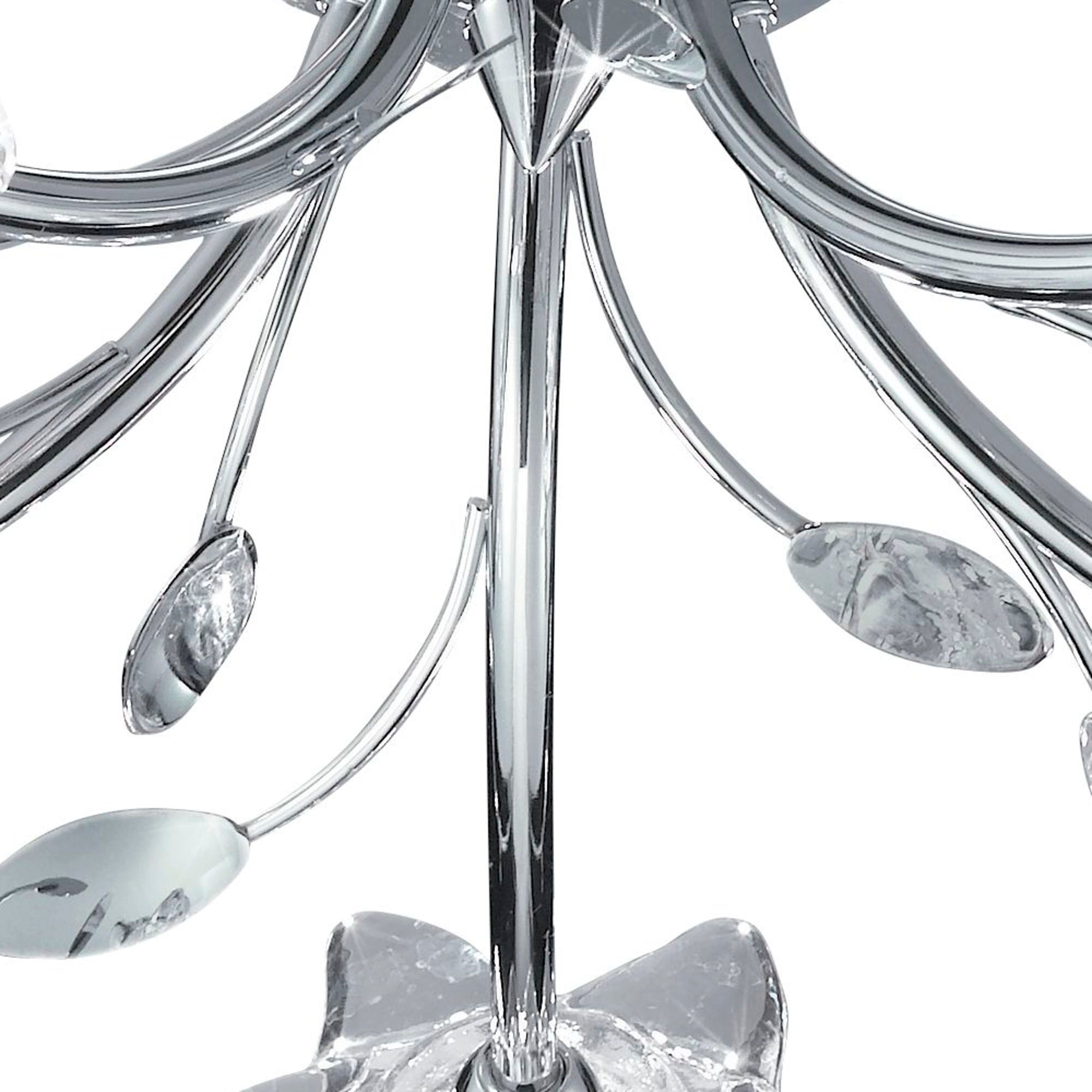 Searchlight Bay 5 Light Semi-Flush Ceiling Light - Chrome & Clear Glass