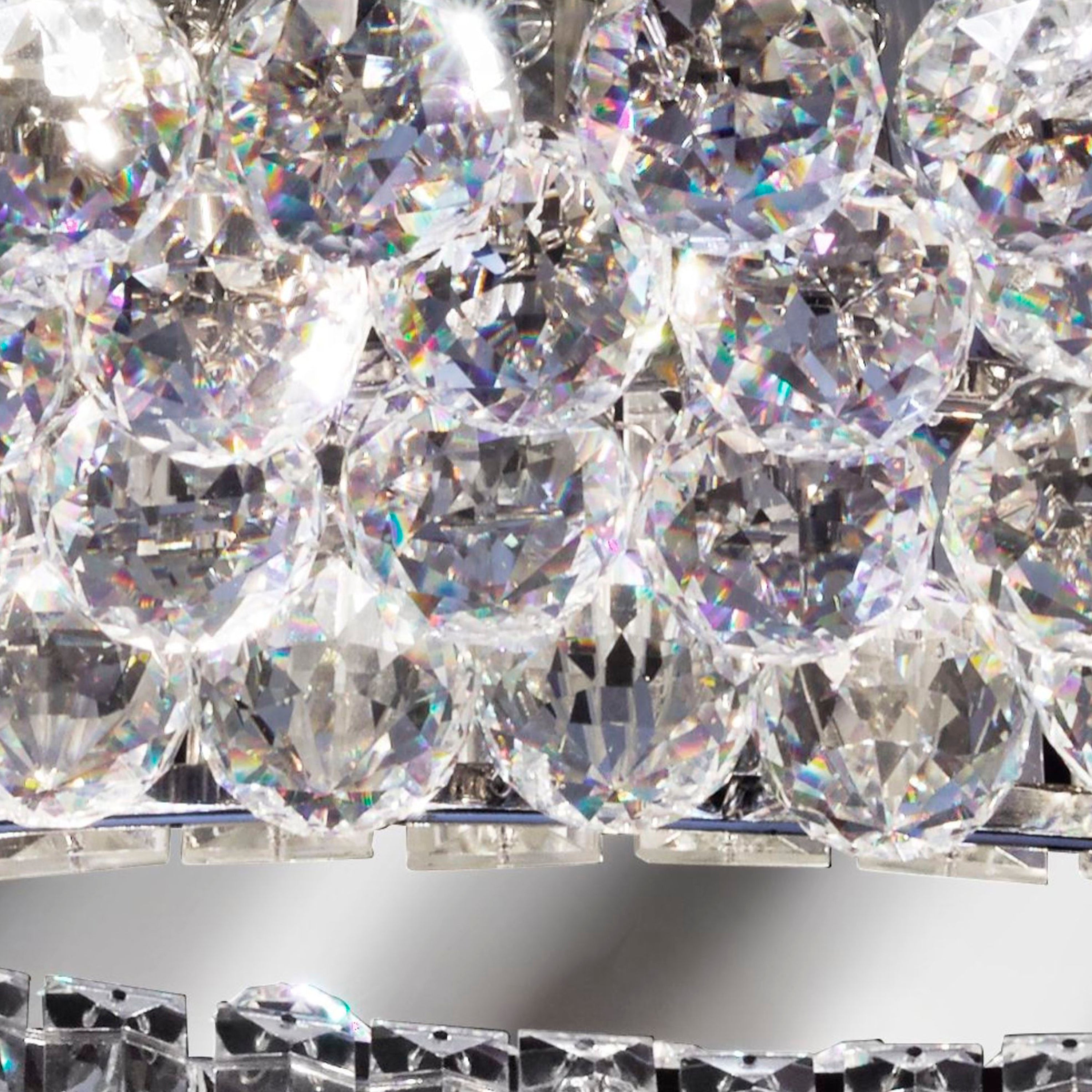 Searchlight Vivian Oval 10 Light Pendant - Chrome, Clear Coffin & Ball Drops