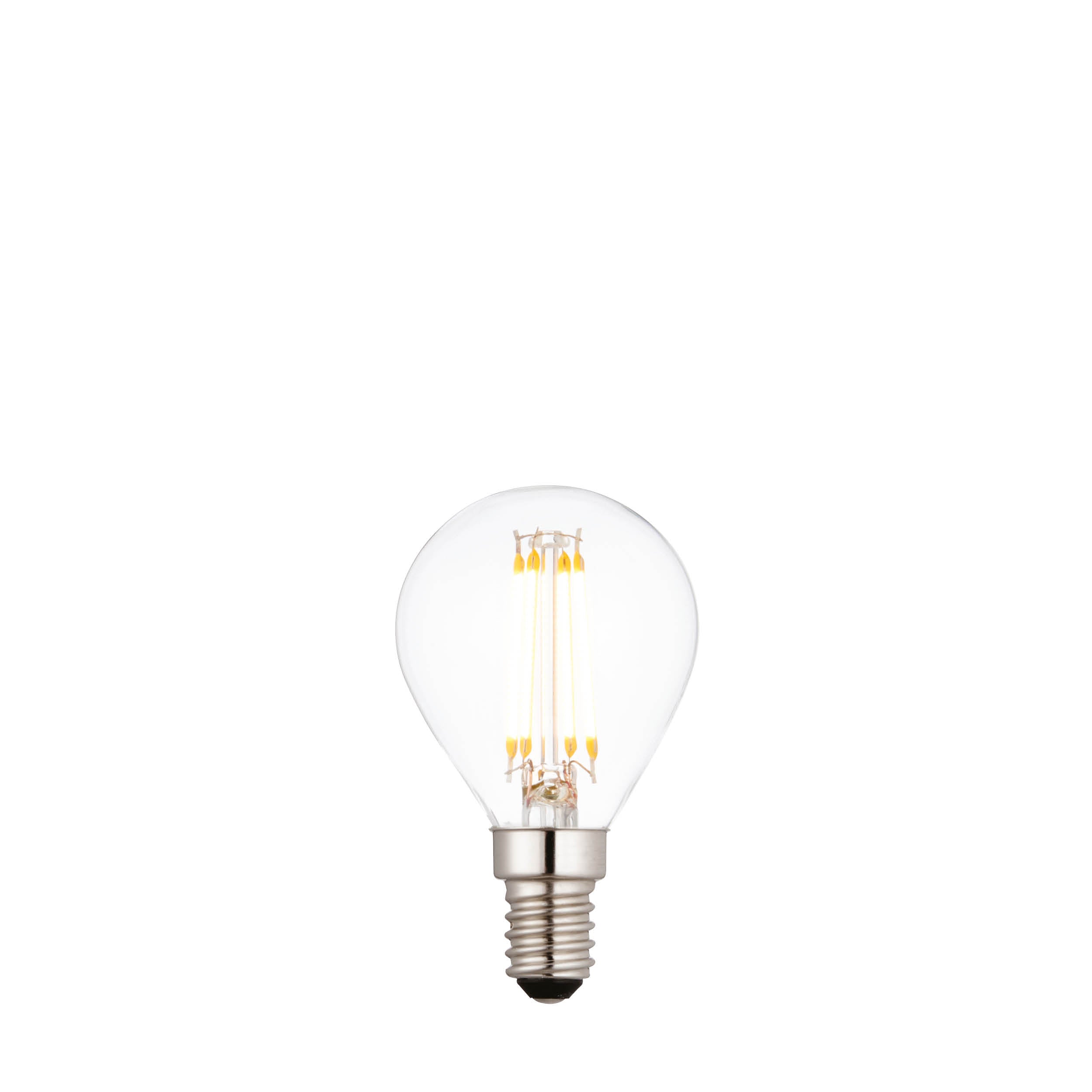 Endon E14 LED 4W Golf Bulb - 2700K - Dimmable - Clear Glass