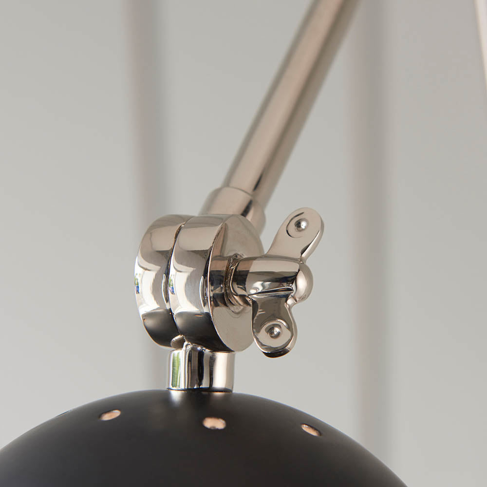 Endon Lehal Single Light Wall Light - Polished Nickel Plate & Matt Black