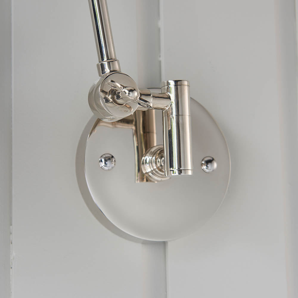 Endon Lehal Single Light Wall Light - Polished Nickel Plate & Matt Black
