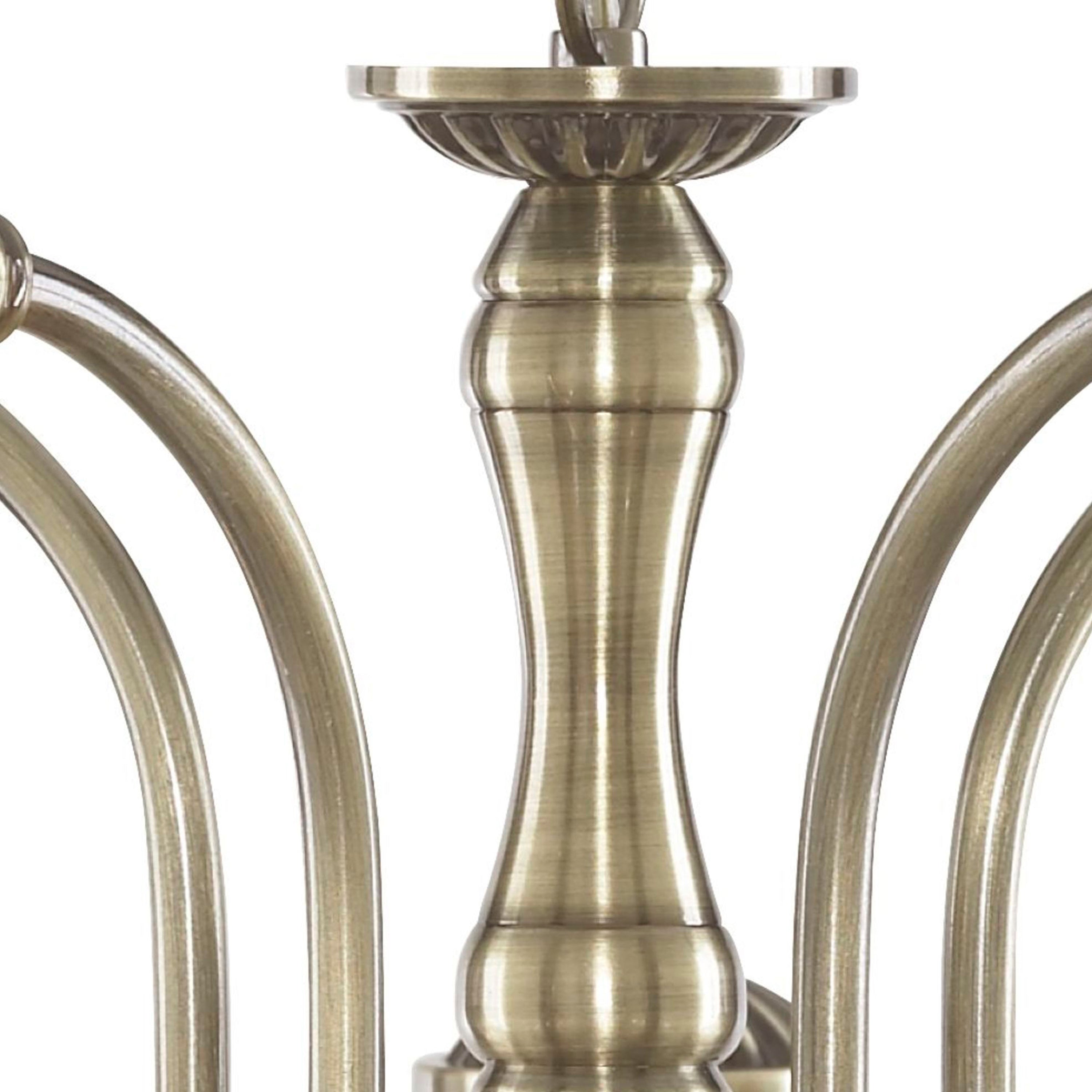 Searchlight Aintree 5 Light Ceiling Pendant - Antique Brass & Glass