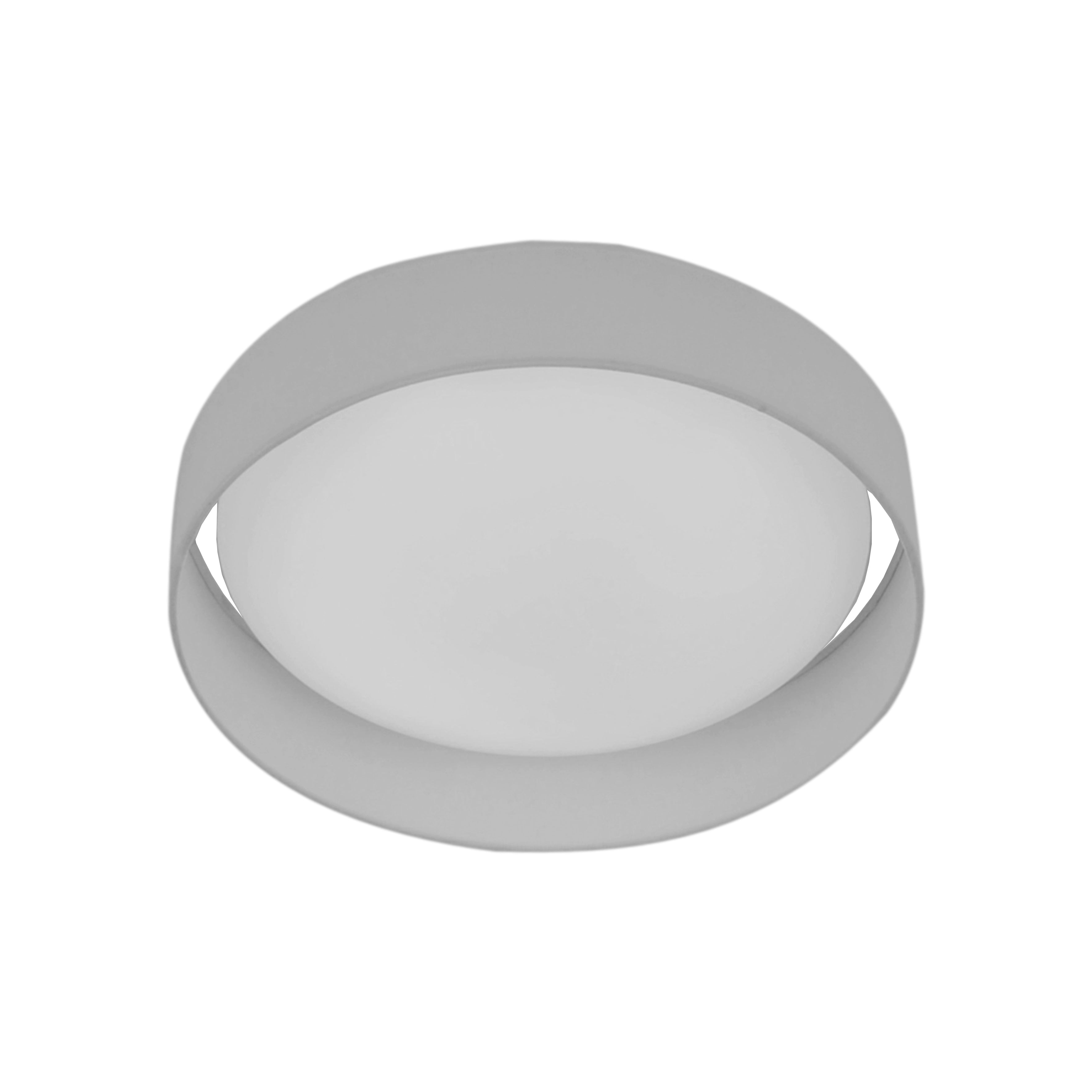 Searchlight Garson LED Flush Ceiling Light Large - Acrylic & White Fabric Shade