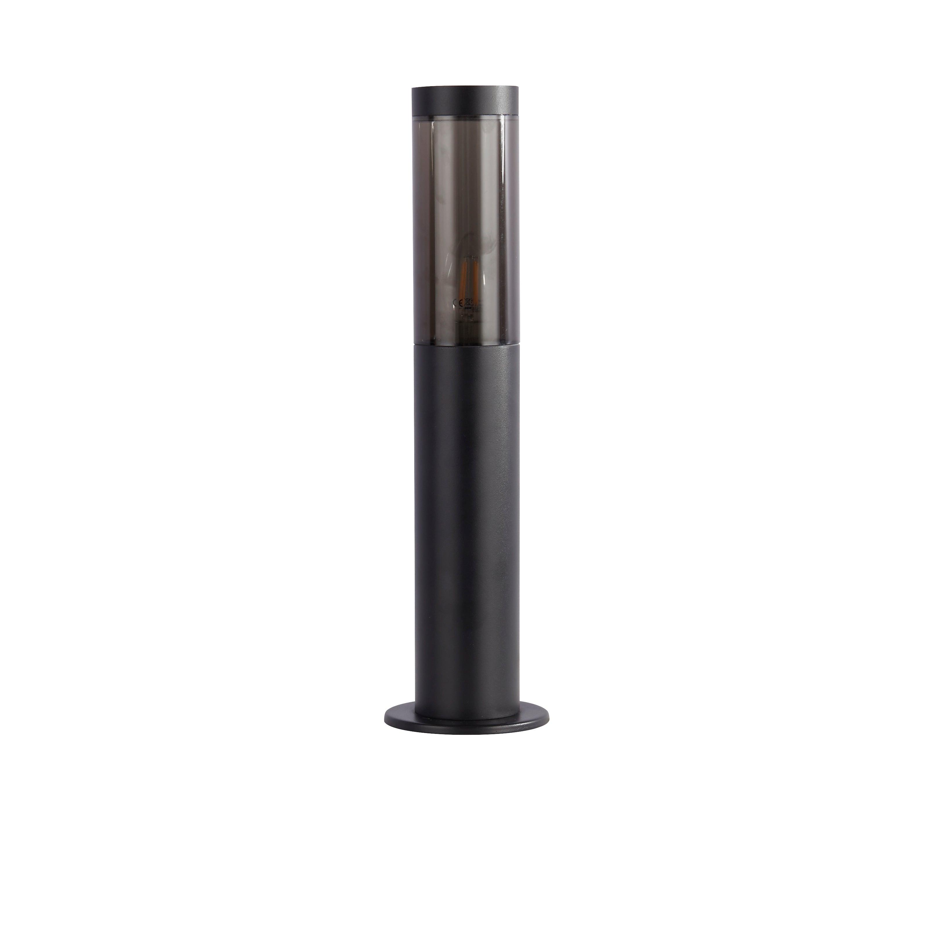 Searchlight Barnet 450mm Outdoor IP44 Post - Black & Smoked Diffuser