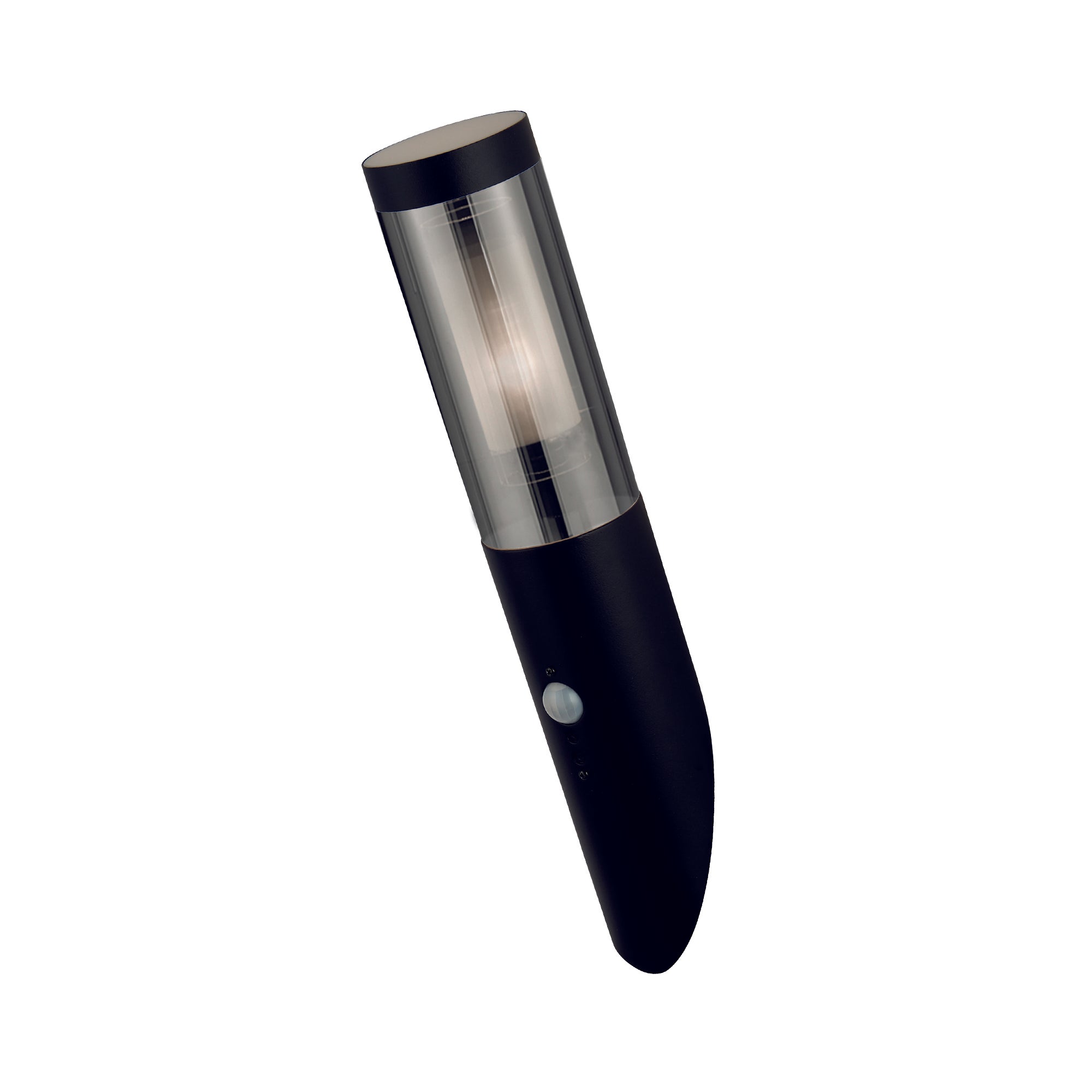 Searchlight Barnet Outdoor IP44 PIR Wall Light - Black & Smoked Diffuser