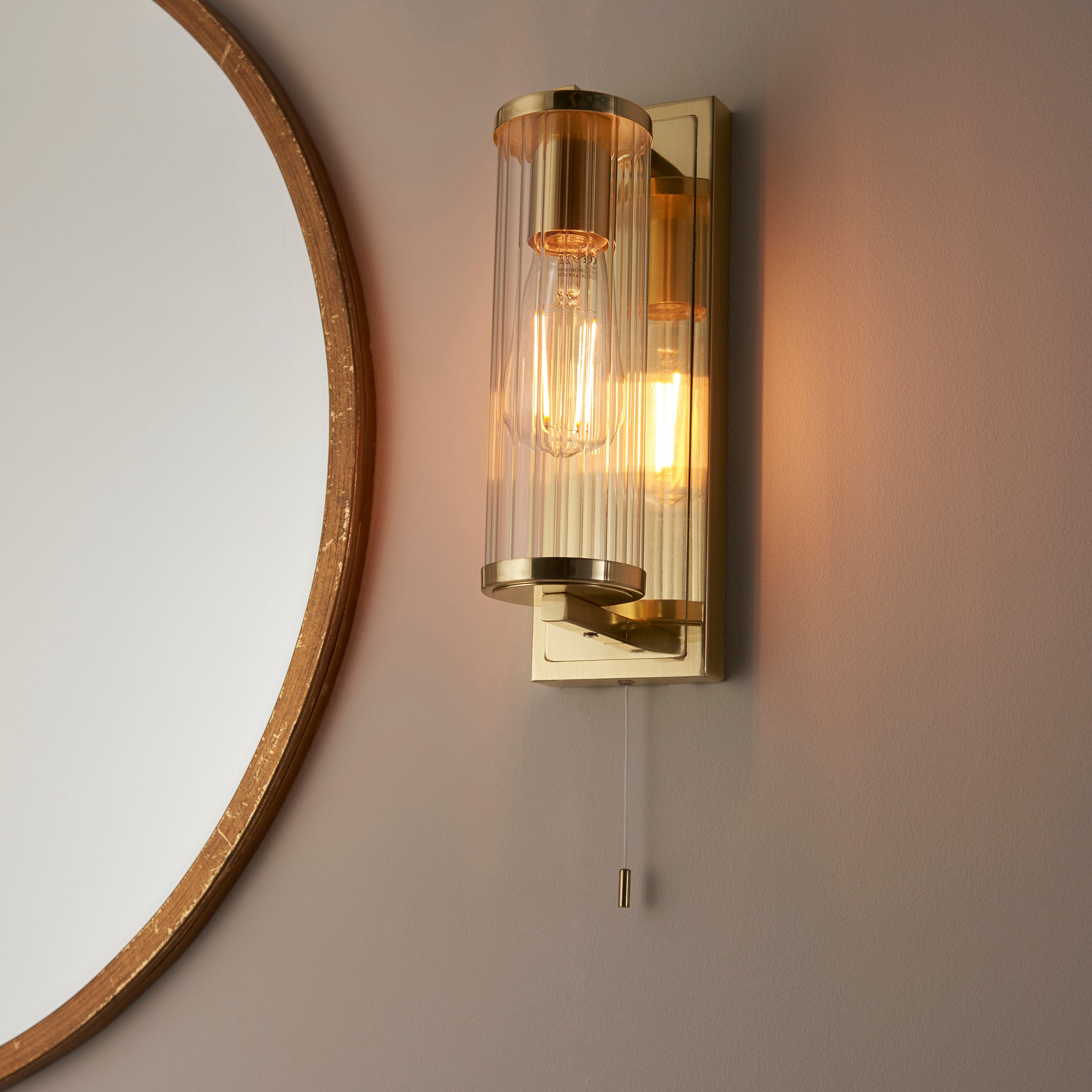 Endon Tube Wall Light - IP44 - Brushed Gold