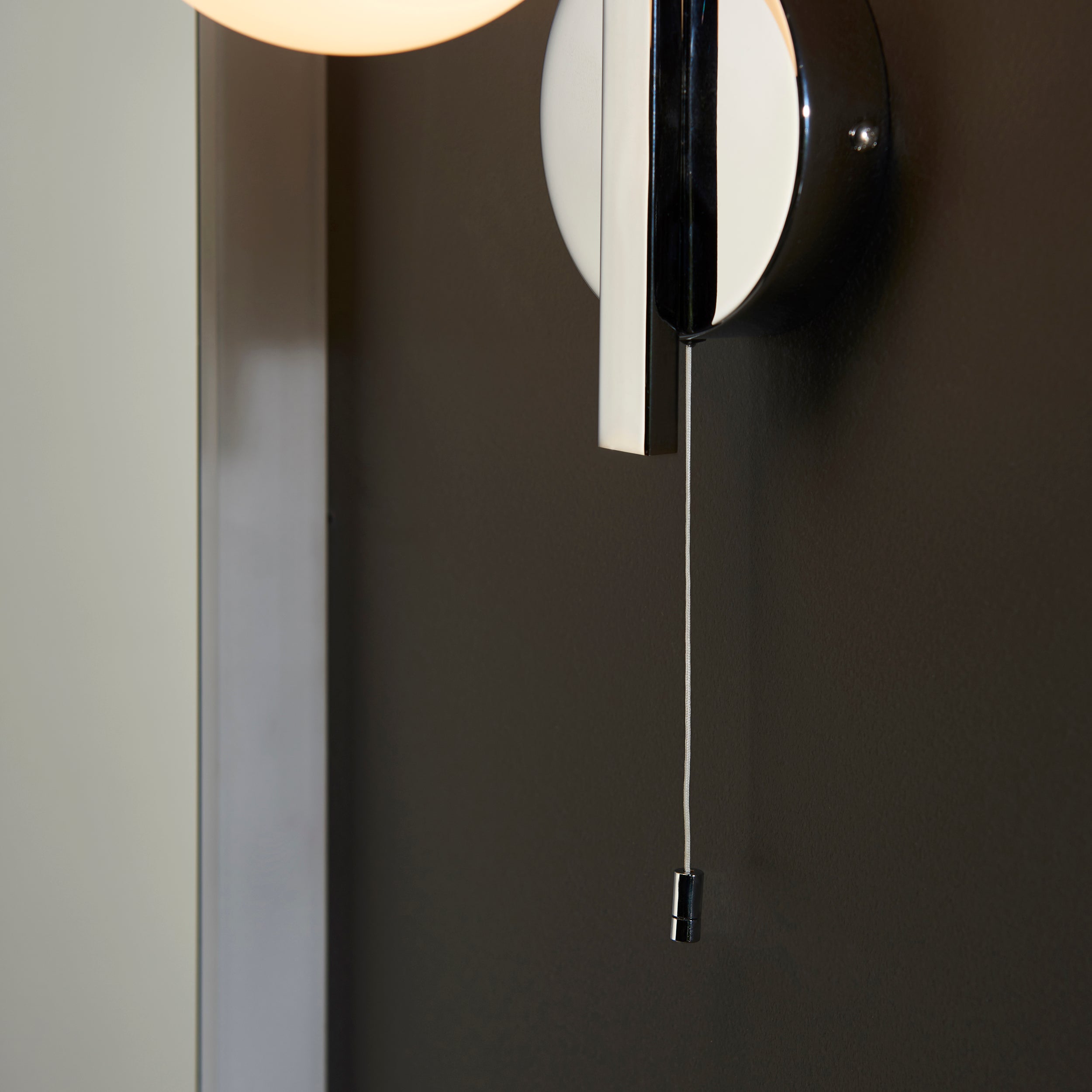 Endon Linear Metal Wall Light - Chrome With White Globe