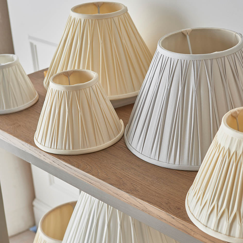Endon Chatsworth 14" Single Light Shade - Ivory Silk - Shade Only