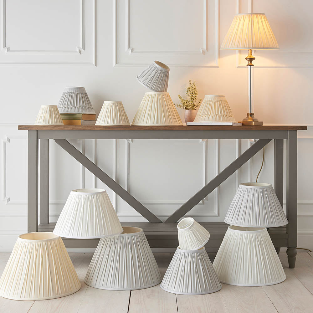Endon Chatsworth 10" Single Light Shade - Ivory Silk - Shade Only