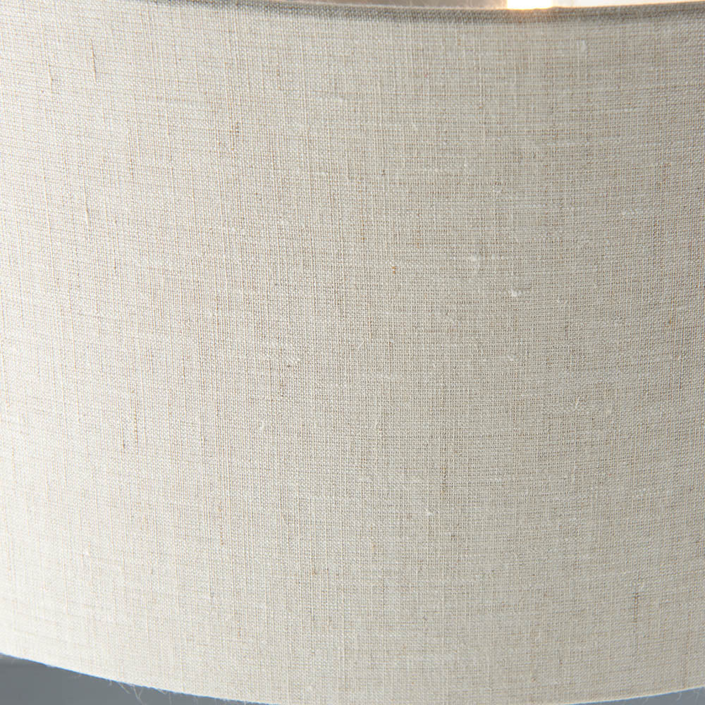 Endon Highclere 3 Light Floor Lamp - Brushed Chrome Plate & Neutral Linen