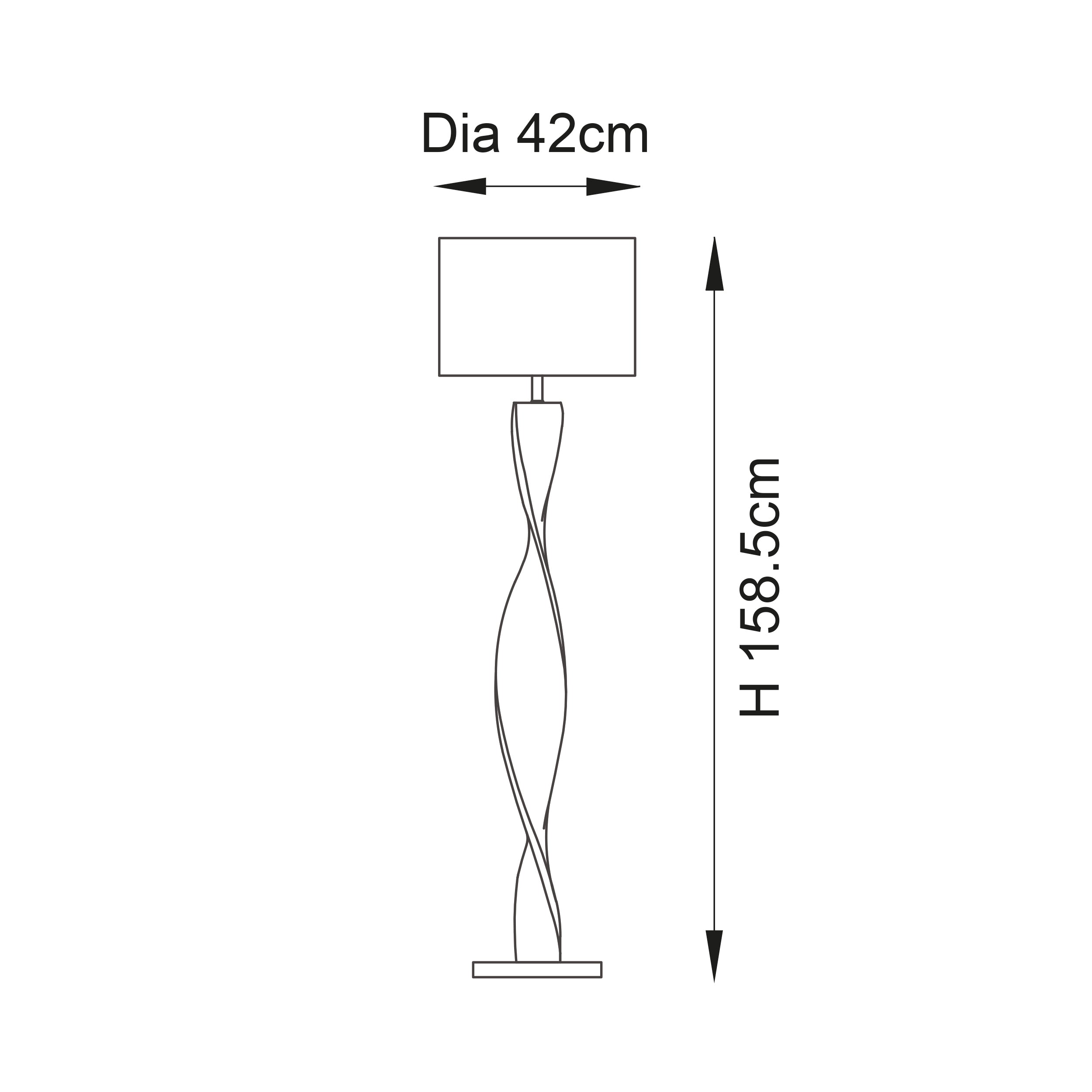 Endon Abia Single Light Floor Lamp - Oak Effect Resin & Neutral Linen