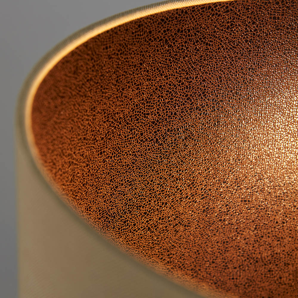 Endon Abia Single Light Table Lamp - Oak Effect Resin & Neutral Linen