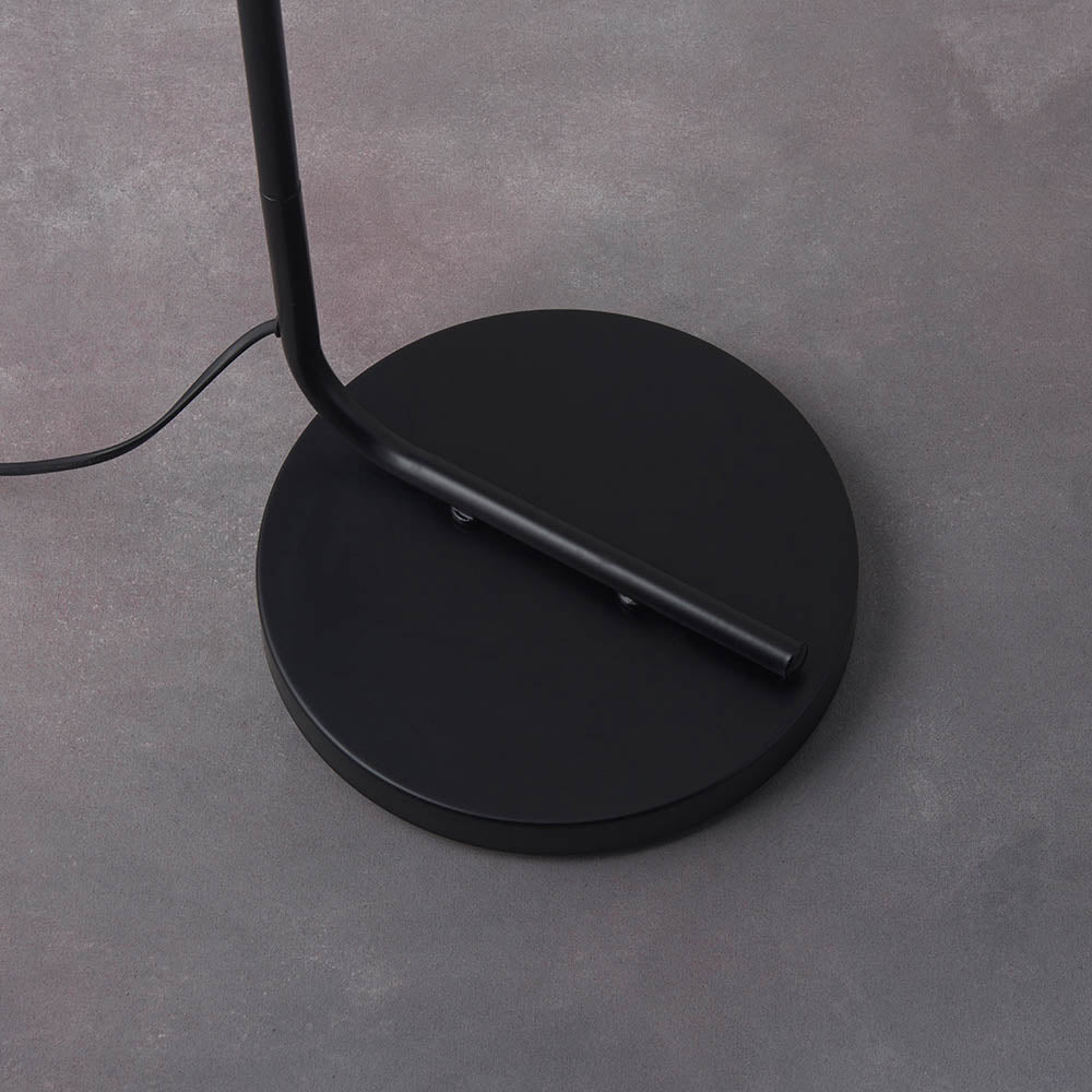 Endon Toledo Single Light Floor Lamp - Matt Black & Clear Glass