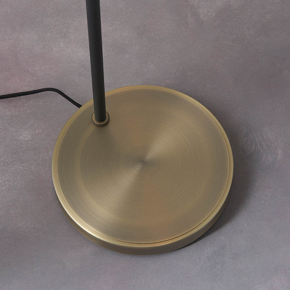 Endon Mayfield Task Single Light Floor Lamp - Matt Antique Brass Plate & Matt Black