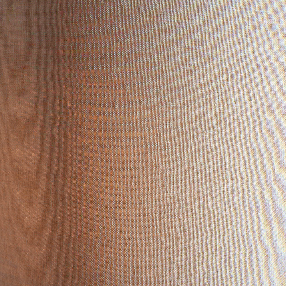 Endon Fraser Single Light Floor Lamp - Satin Brass Plate & Neutral Linen Mix Fabric