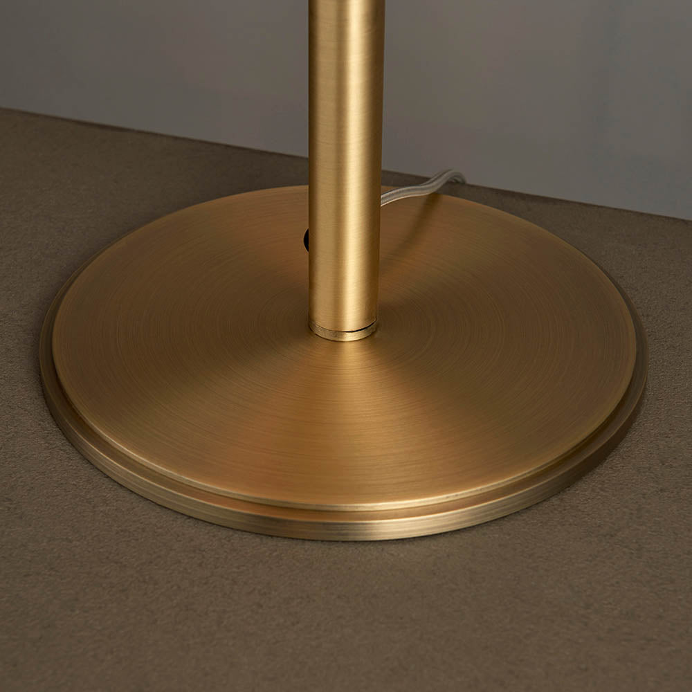 Endon Hayfield Single Light Table Lamp - Matt Antique Brass Plate & Green Velvet