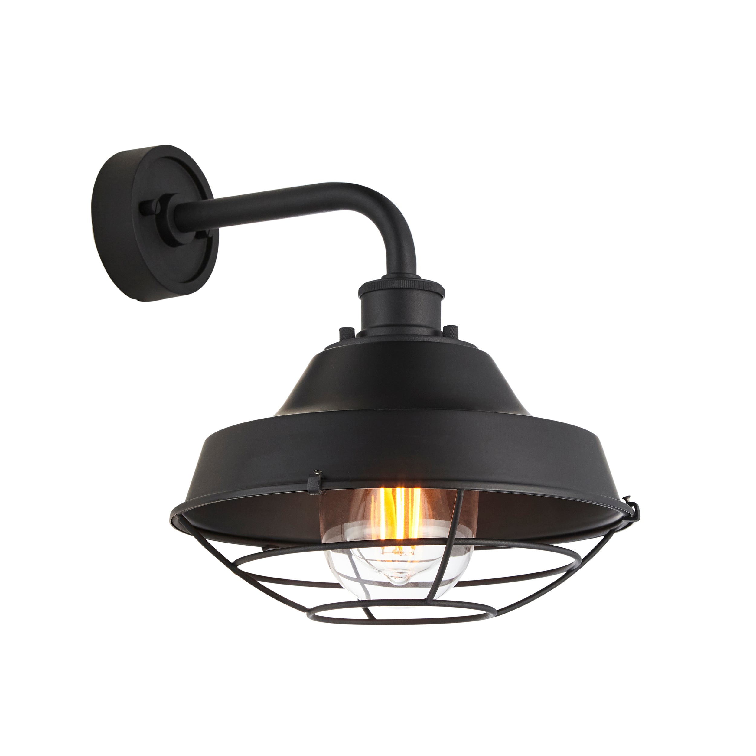Endon Coop Caged Single Wall Light - Textured Black