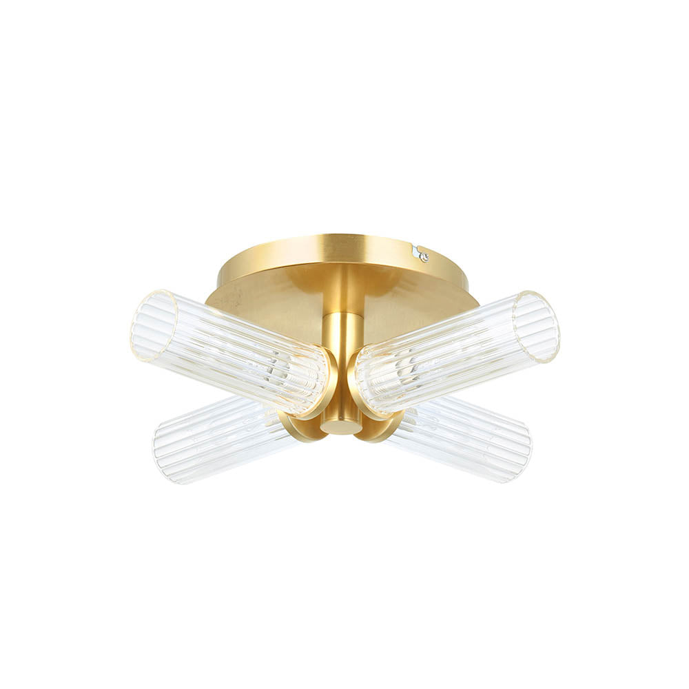Endon Talo 4 Light Semi Flush - Satin Brass