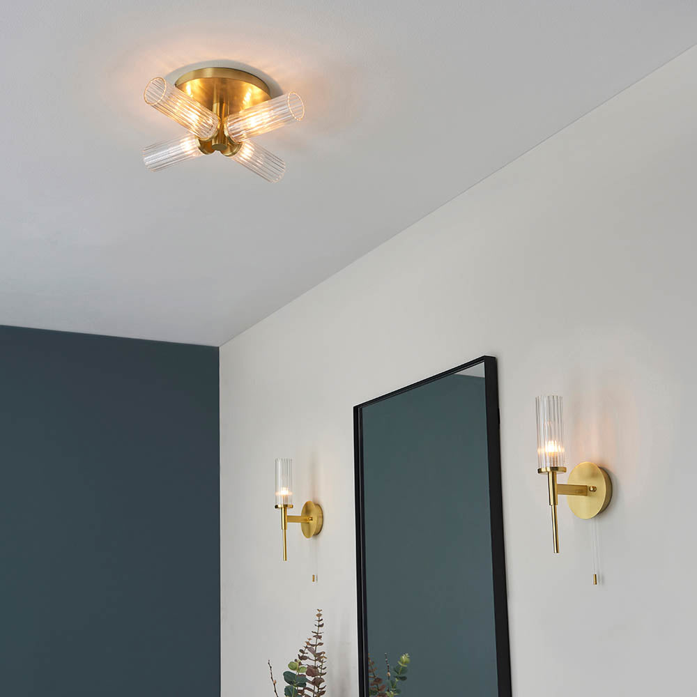 Endon Talo Single Light Wall - Satin Brass