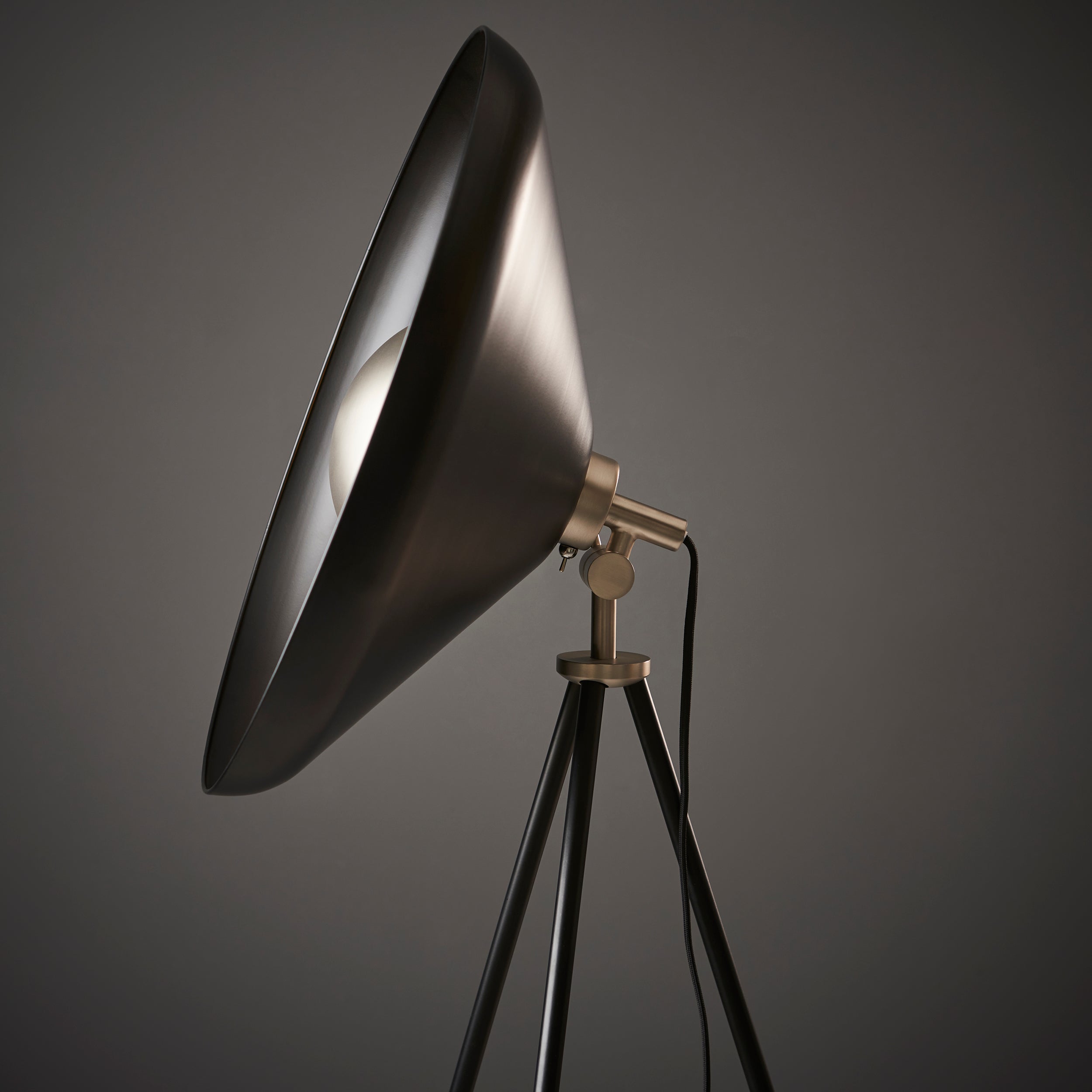 Endon Satellite Coned Floor Light - Matt Black & Matt Nickel Plate