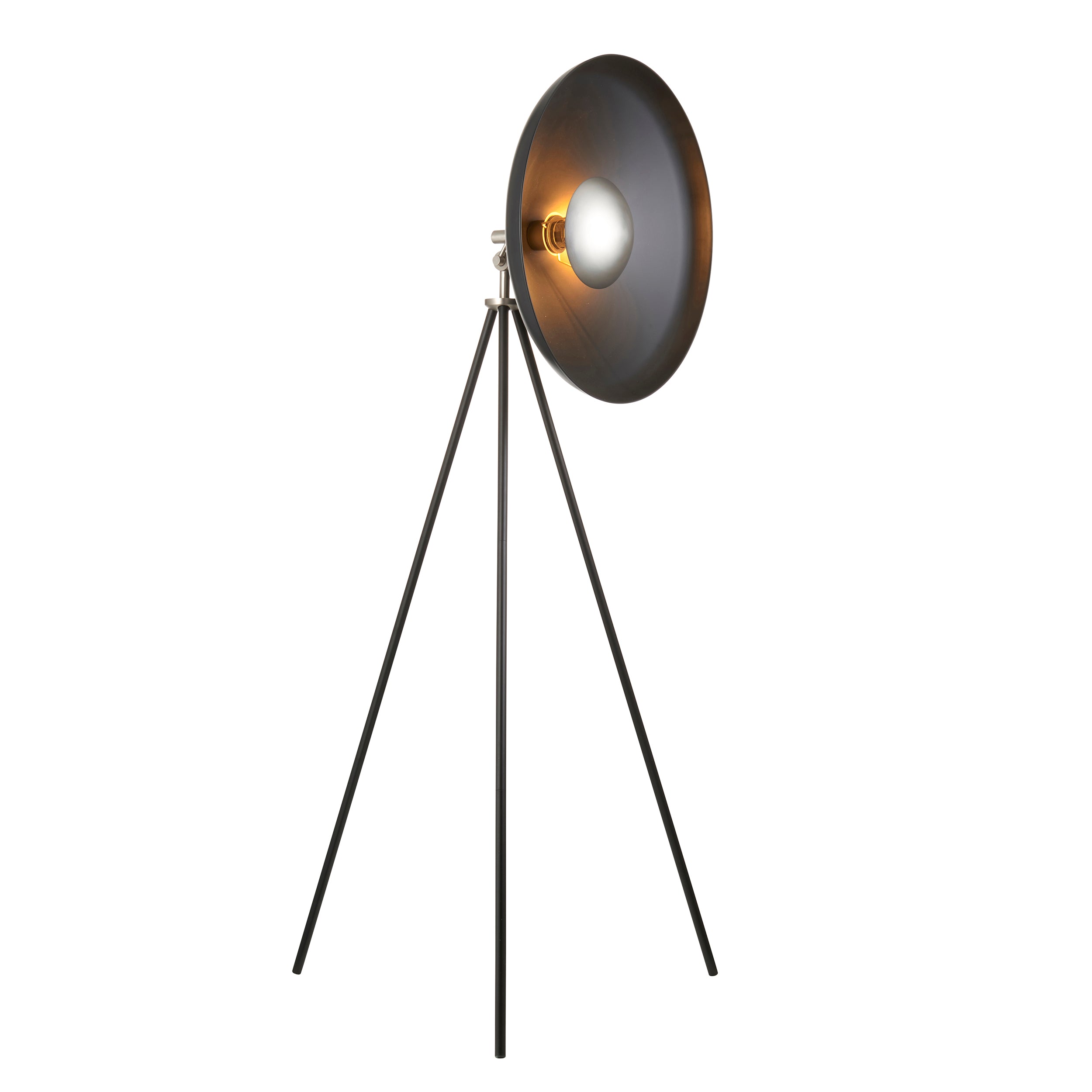 Endon Satellite Coned Floor Light - Matt Black & Matt Nickel Plate