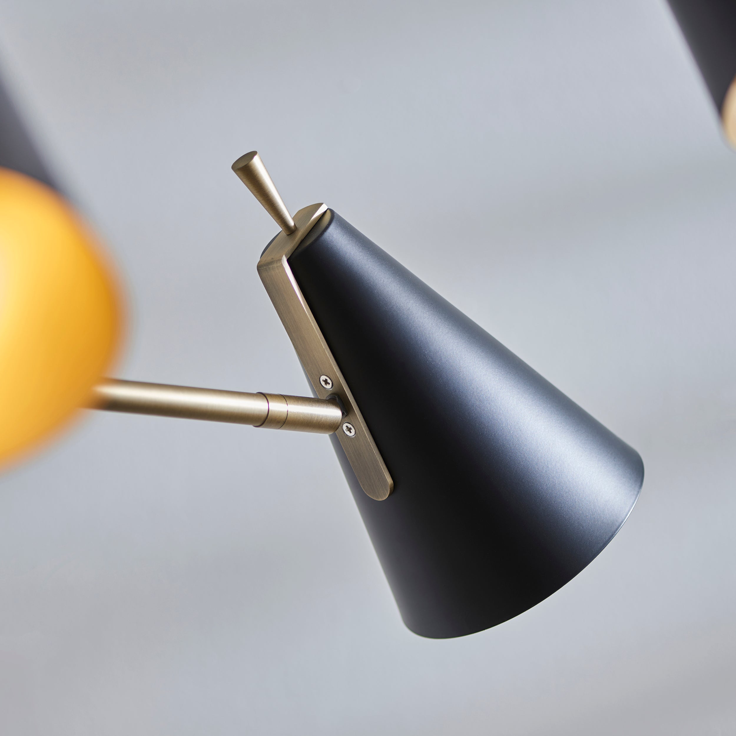 Endon Horn Mid Century 6 Light Pendant - Matt Antique Gold & Matt Black