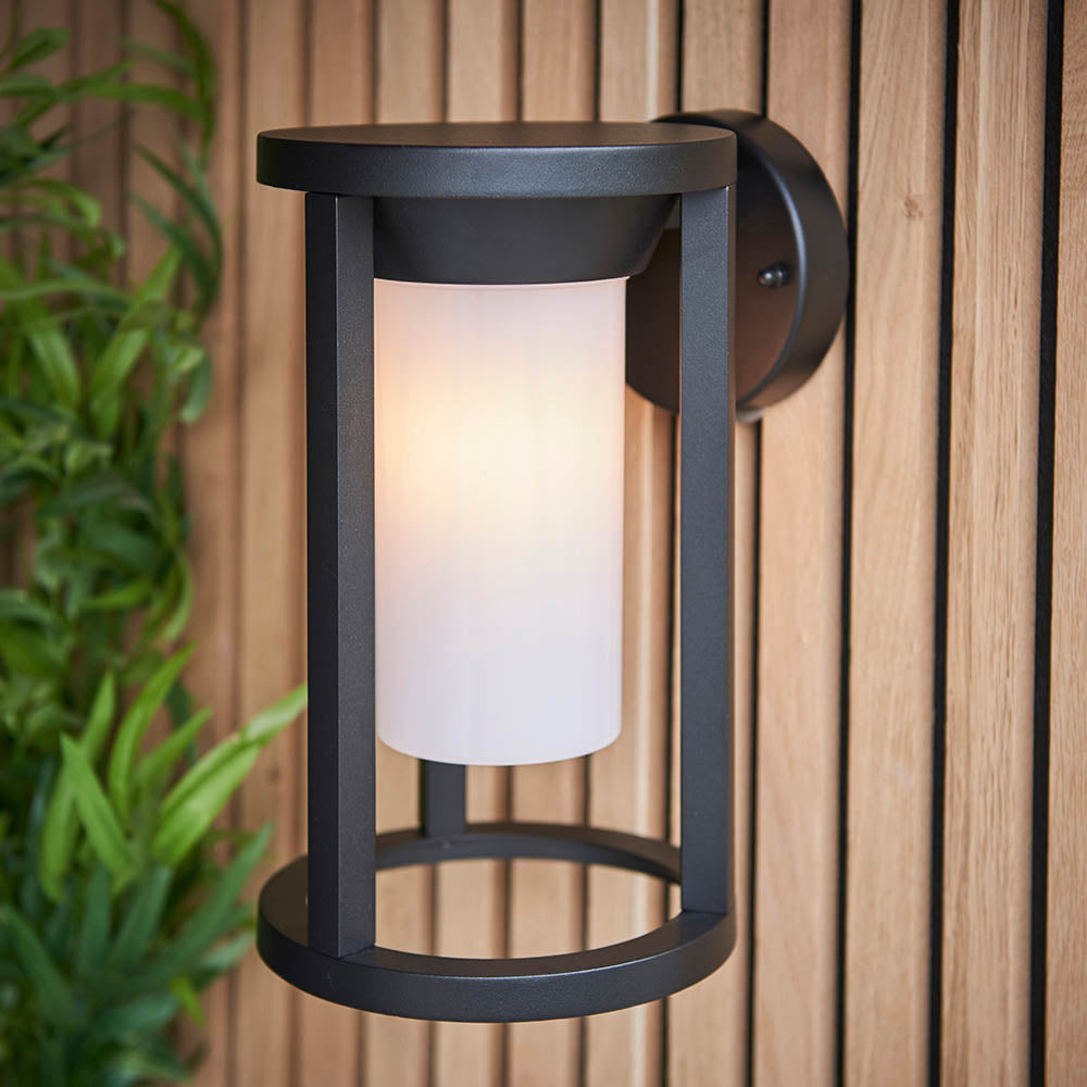 Endon Braden Single Light Wall - Textured Black & White Pc