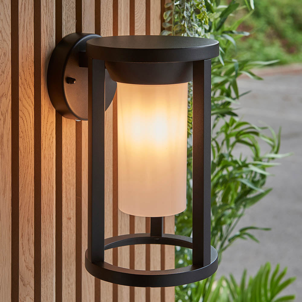 Endon Braden Single Light Wall - Textured Black & White Pc