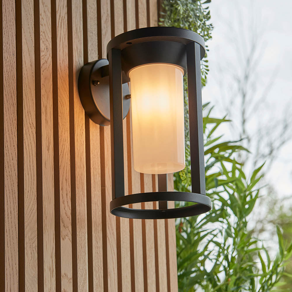 Endon Braden Single Light Wall - Textured Black & White Pc