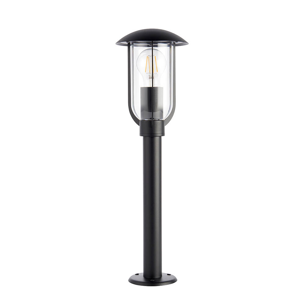Endon Quinn Single Light Floor Lamp - Textured Black & Clear Pc